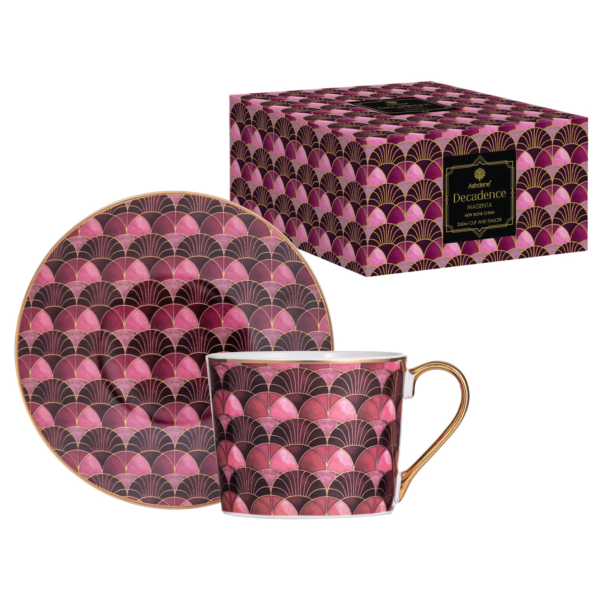 Ashdene Decadence Magenta Cup & Saucer