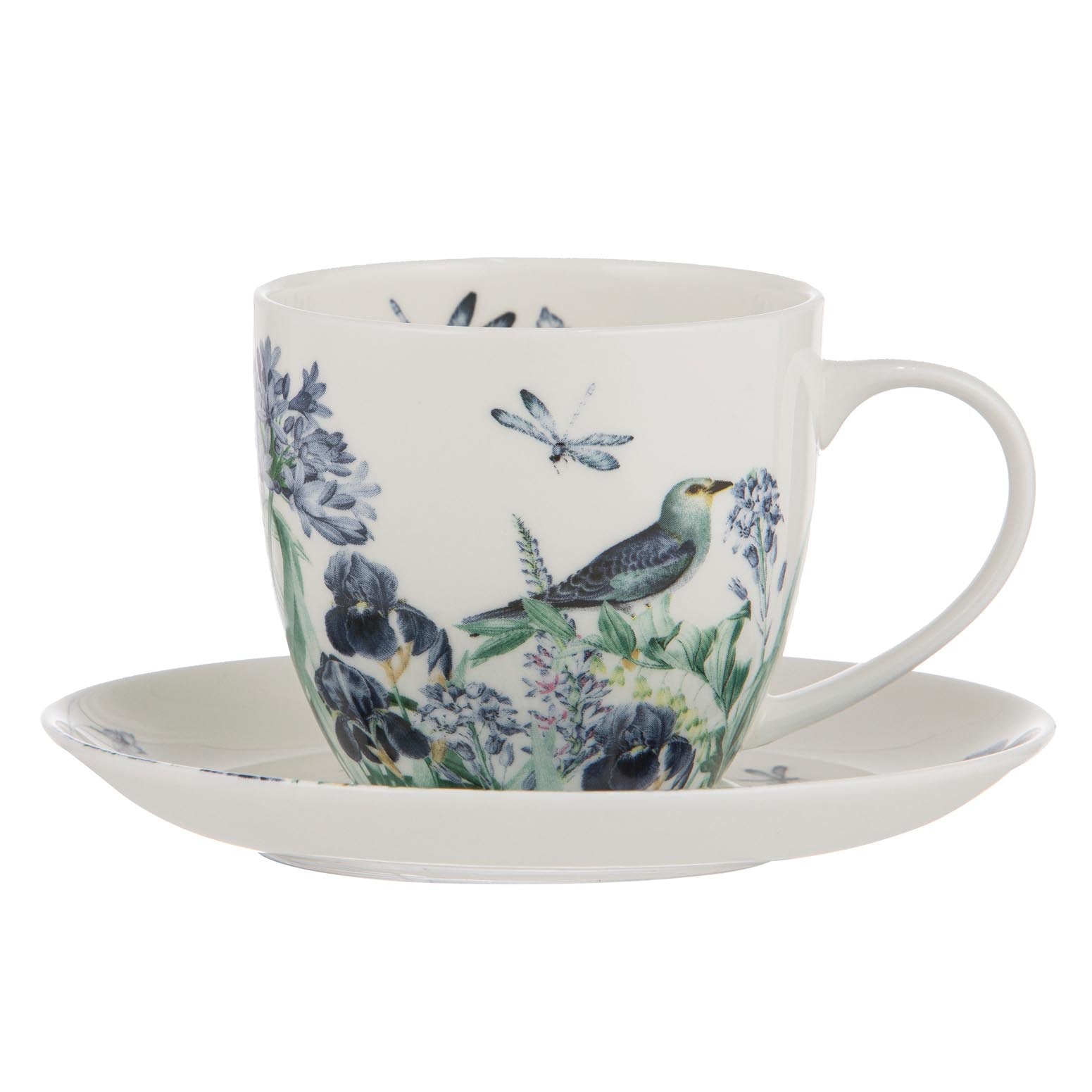Ashdene Iris Garden White Cup & Saucer