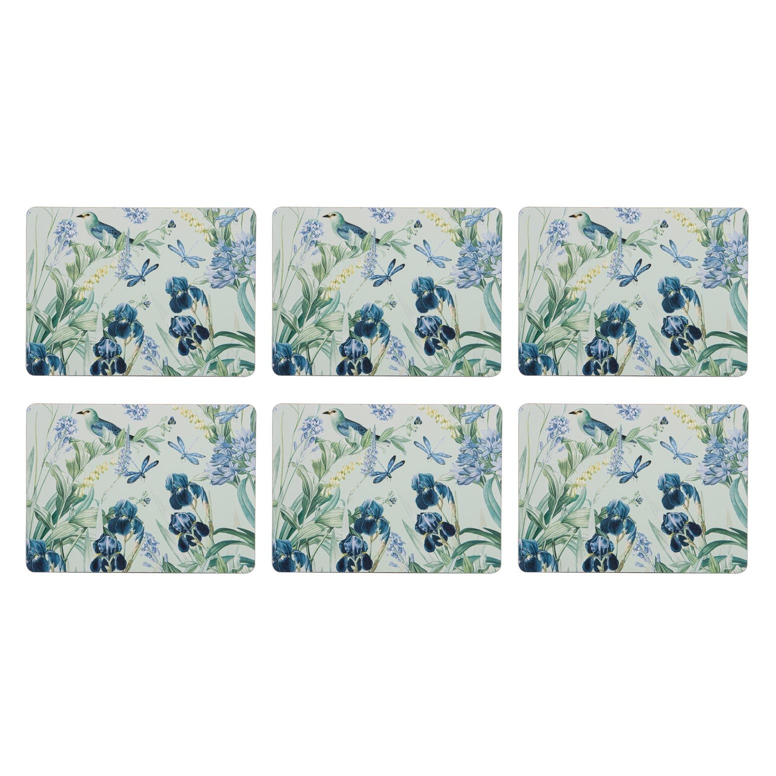 Ashdene Iris Garden Mint 6pk Placemat