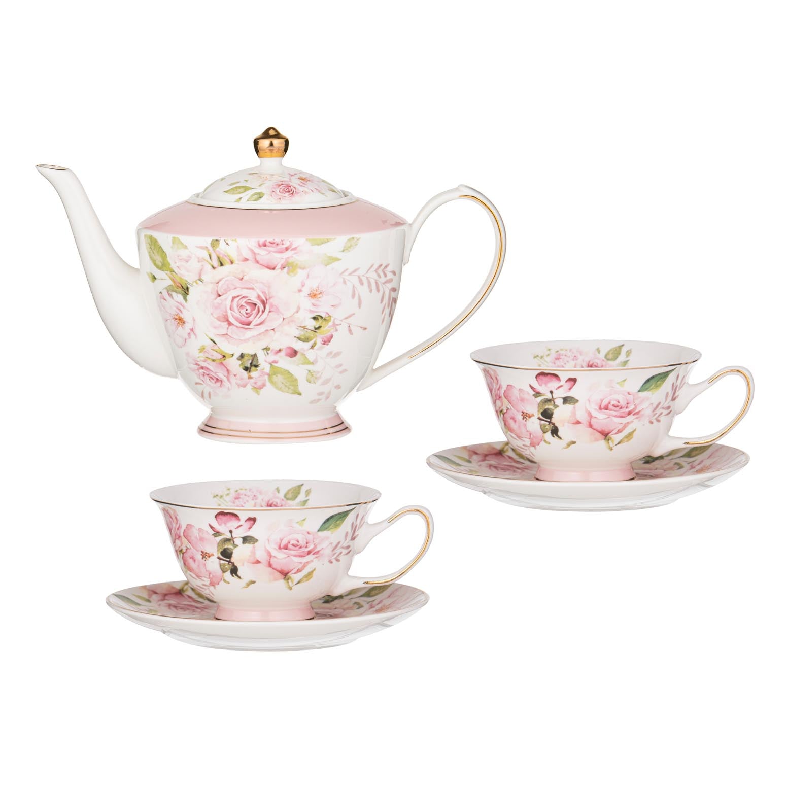 Ashdene Isabelle Teapot & 2 Teacup Set