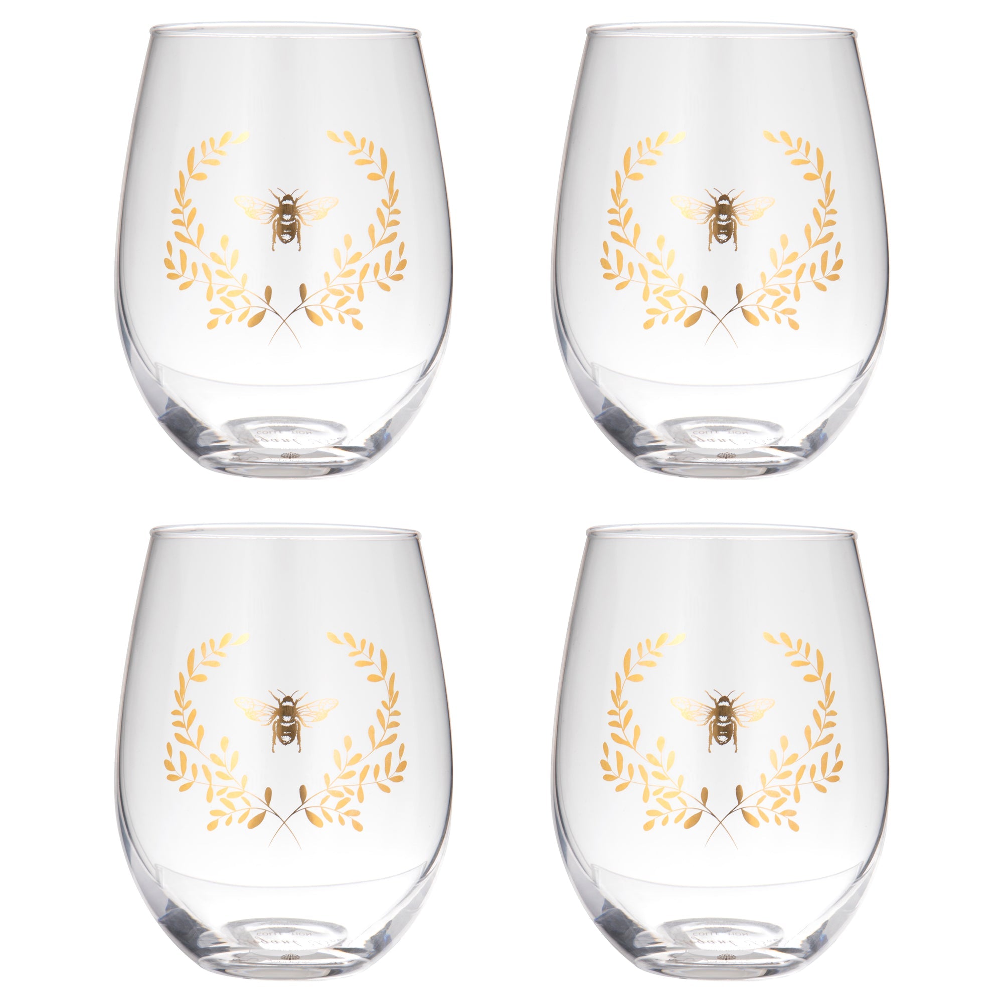 Ashdene Elegant Bee 4pk Crystal Tumbler