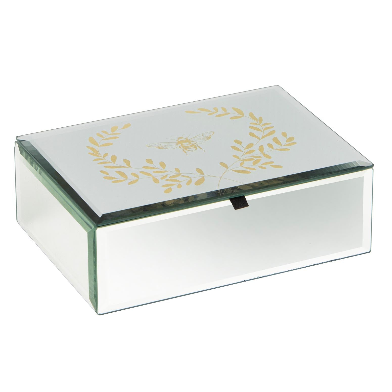 Ashdene Elegant Bee Mirrored Medium Jewellery Box