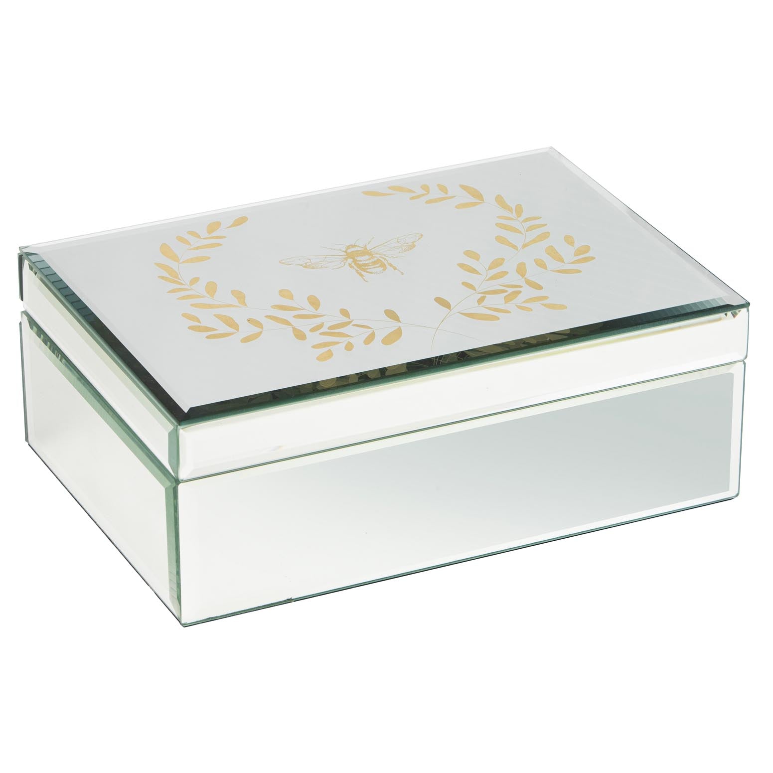 Ashdene Elegant Bee Mirrored Large Jewellery Box