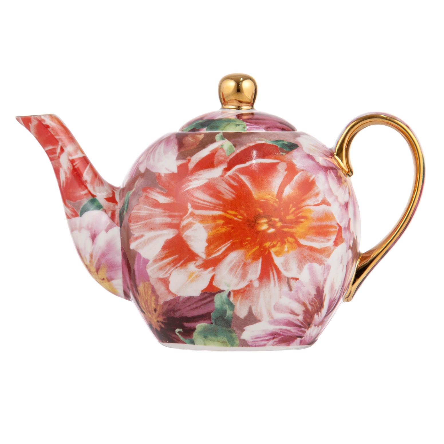 Ashdene Bold Blooms Peach Peony Teapot
