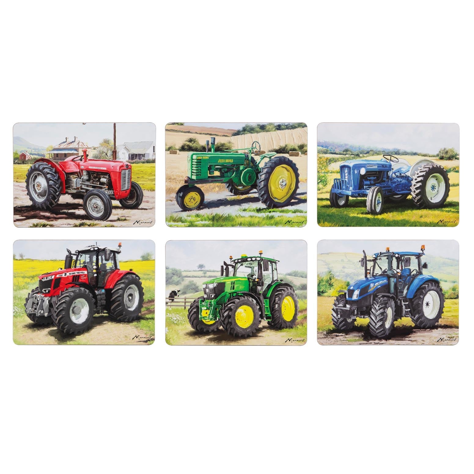 Ashdene Tractors Then & Now Assorted 6pk Placemat