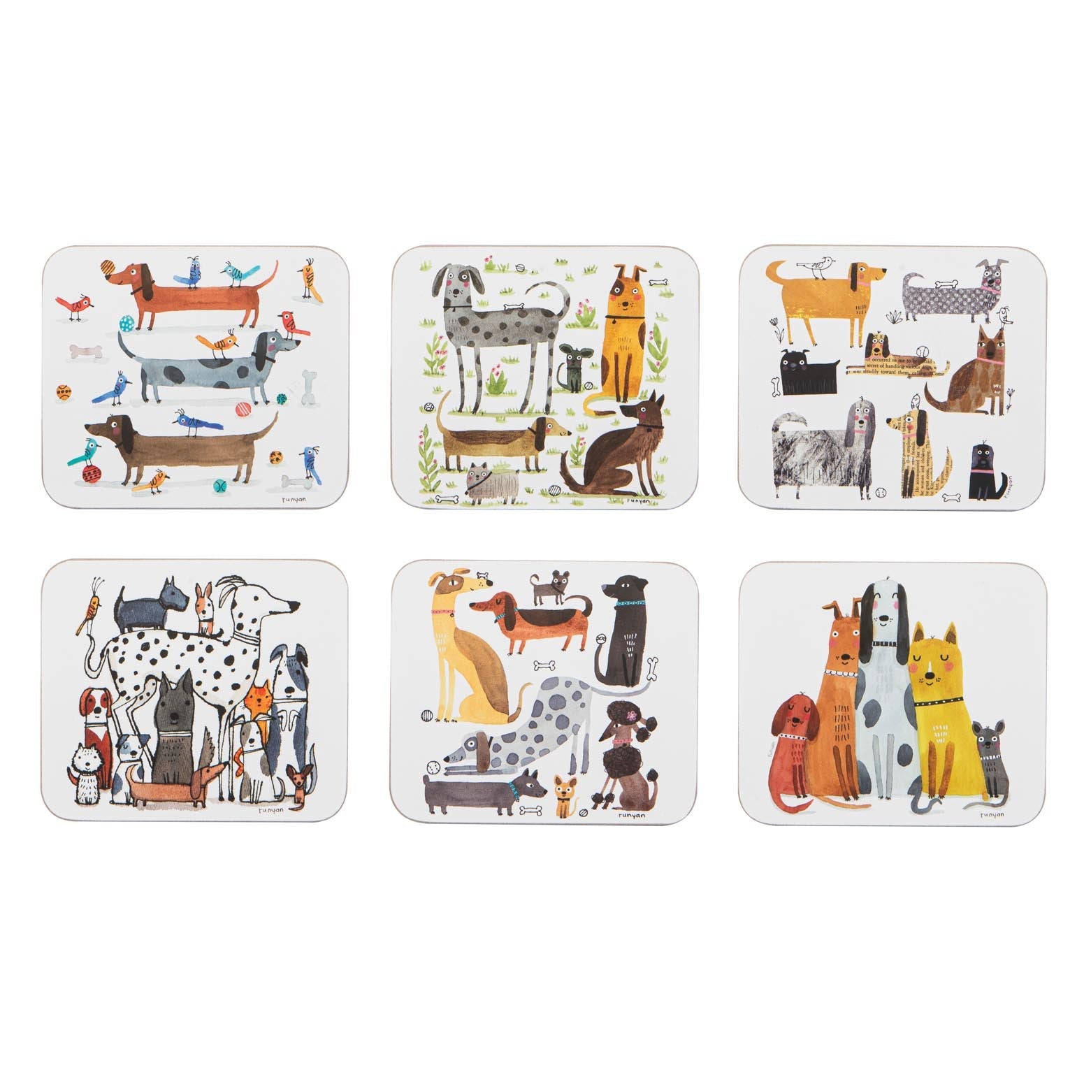 Ashdene Canine Capers Assorted 6pk Coaster