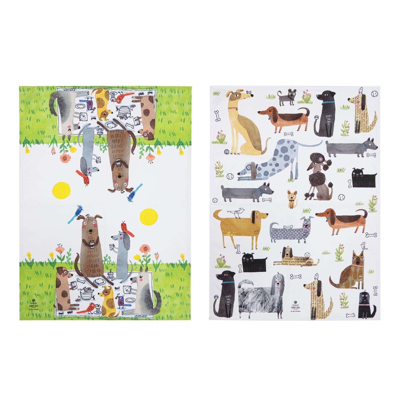 Ashdene Canine Capers Puppers 2pk Kitchen Towel
