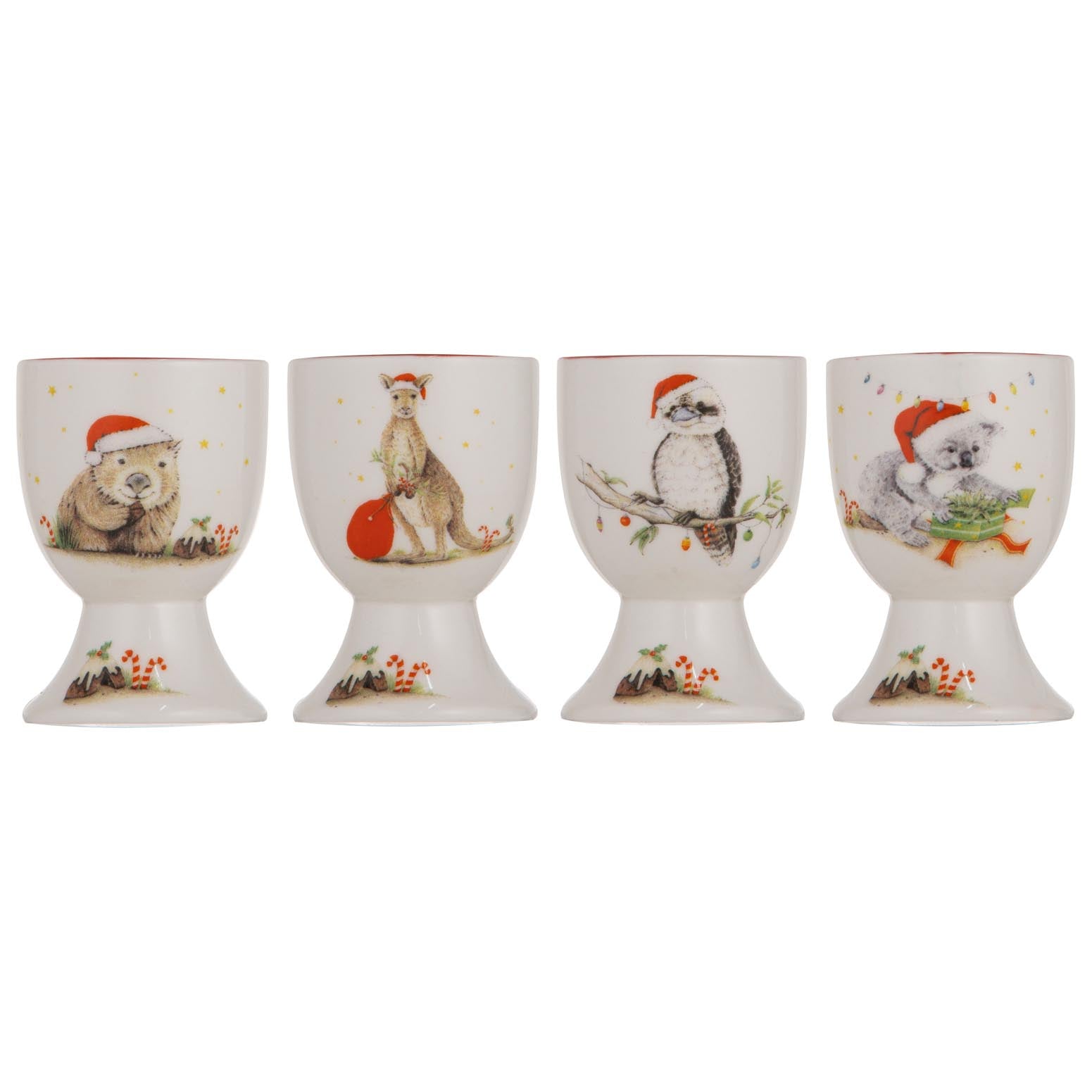 Ashdene Bush Buddies Christmas Assorted Set of 4 Egg Cup