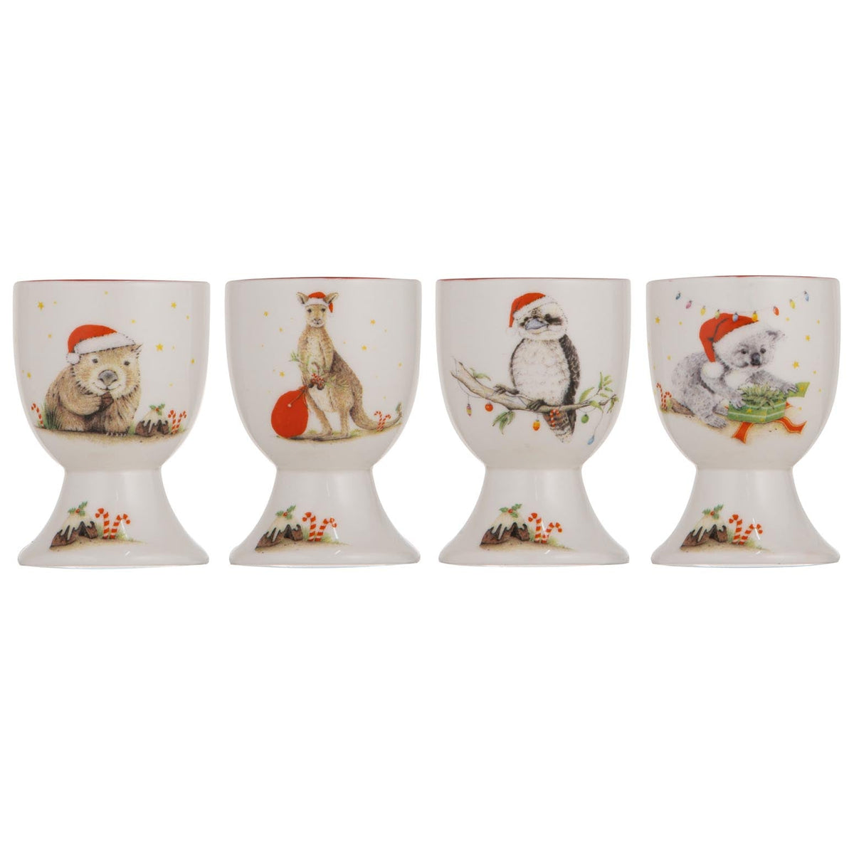 Ashdene Bush Buddies Christmas Assorted Set of 4 Egg Cup