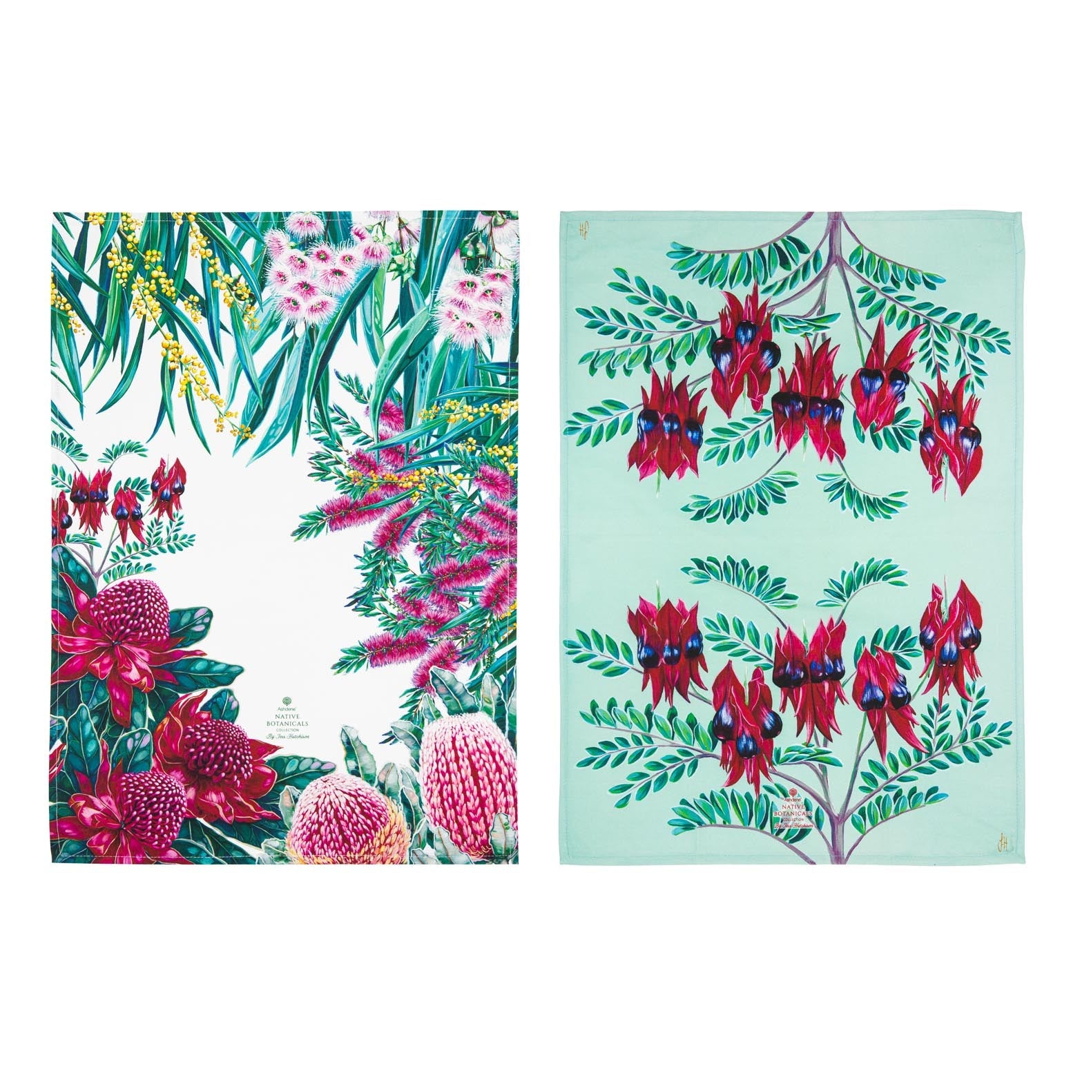 Ashdene Native Flora Sturt's Desert Pea 2pk Kitchen Towel