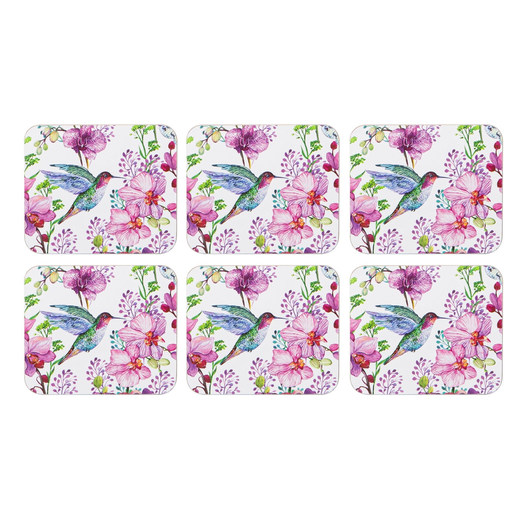 Ashdene Birds & Blooms 6pk Coaster Set