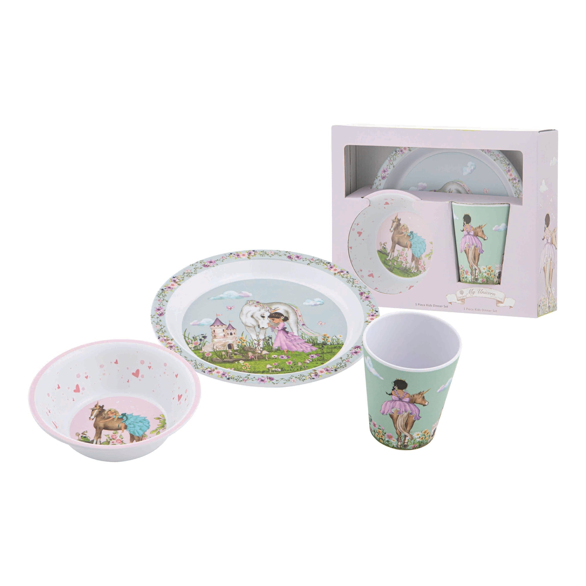 Ashdene My Unicorn 3 Piece Kids Dinner Set