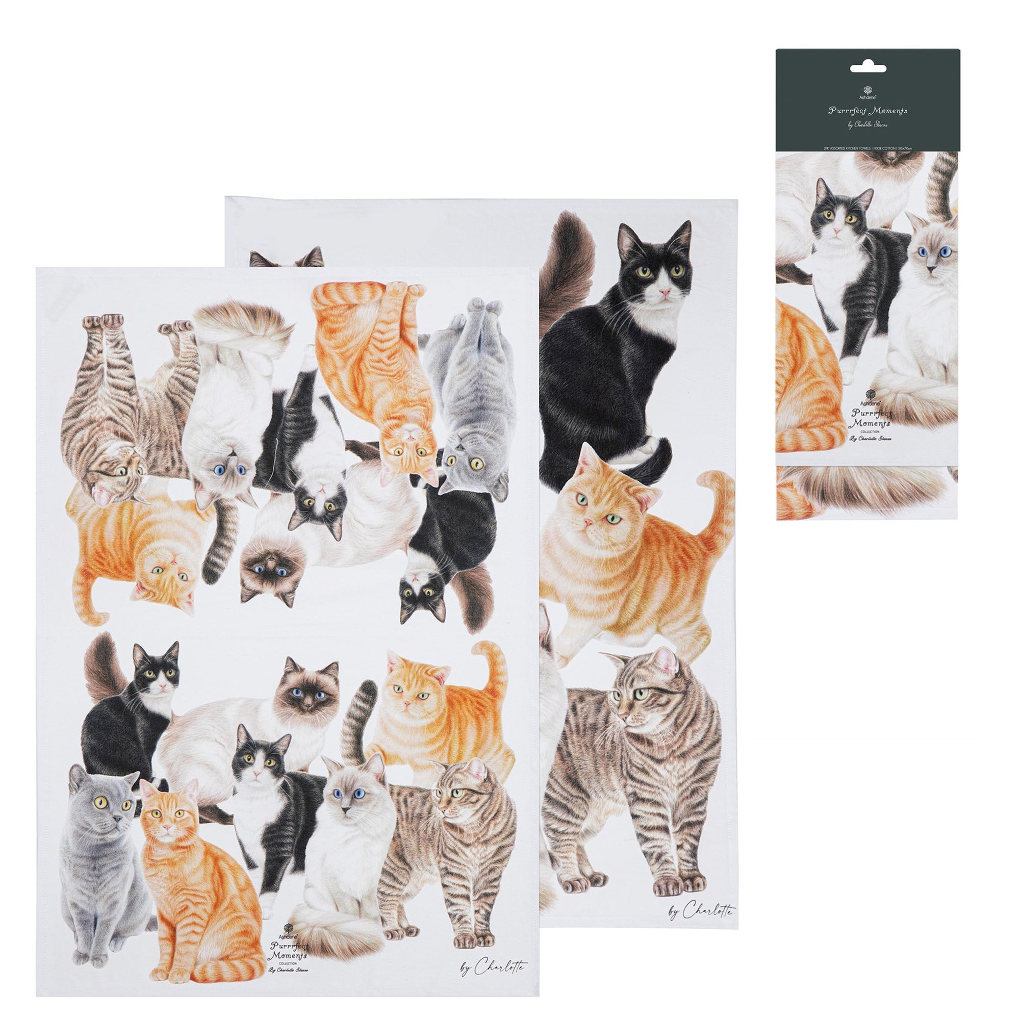 Ashdene Purrrfect Moments 2pk Kitchen Towel