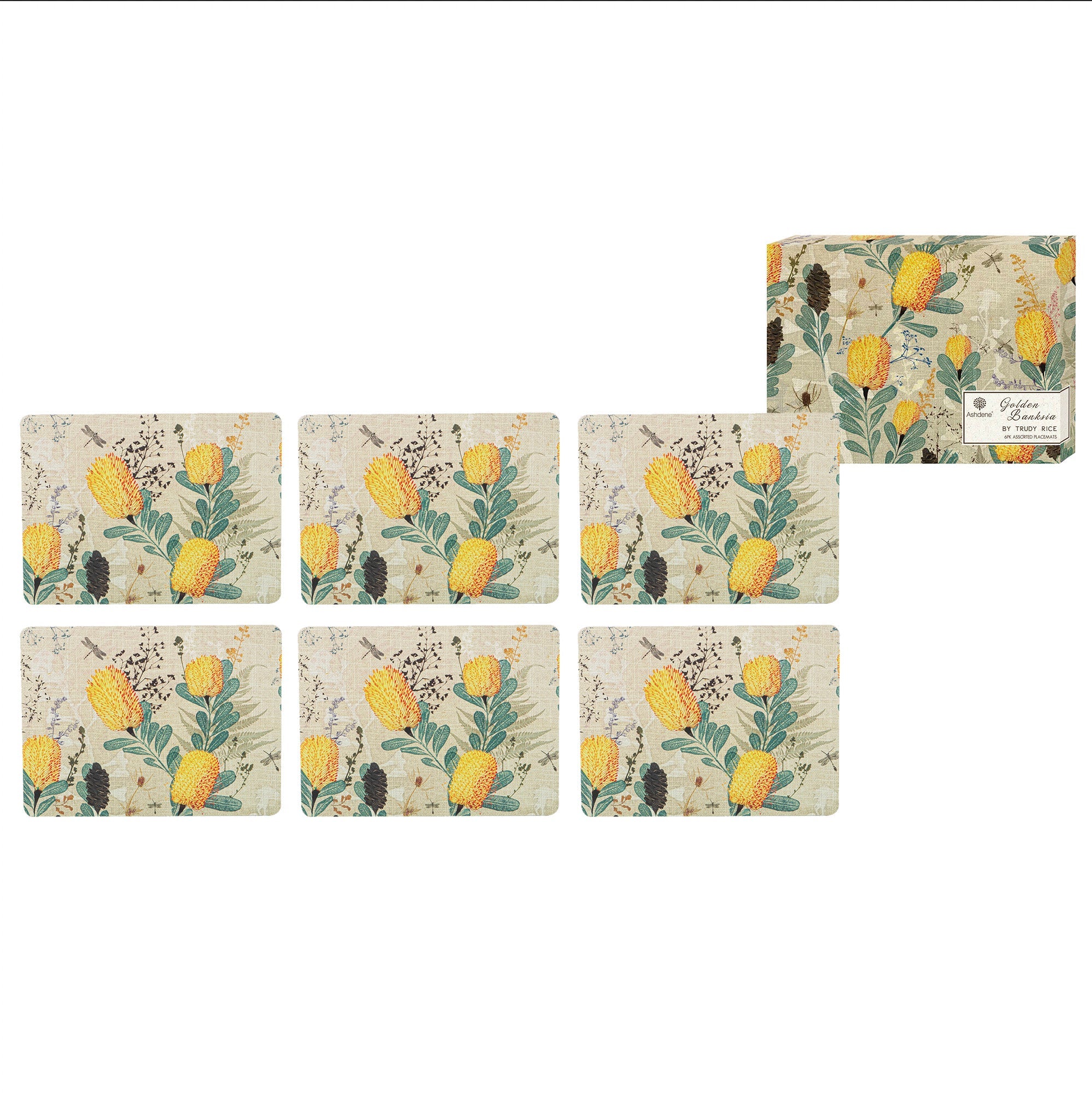Ashdene Golden Banksia 6pk Placemat