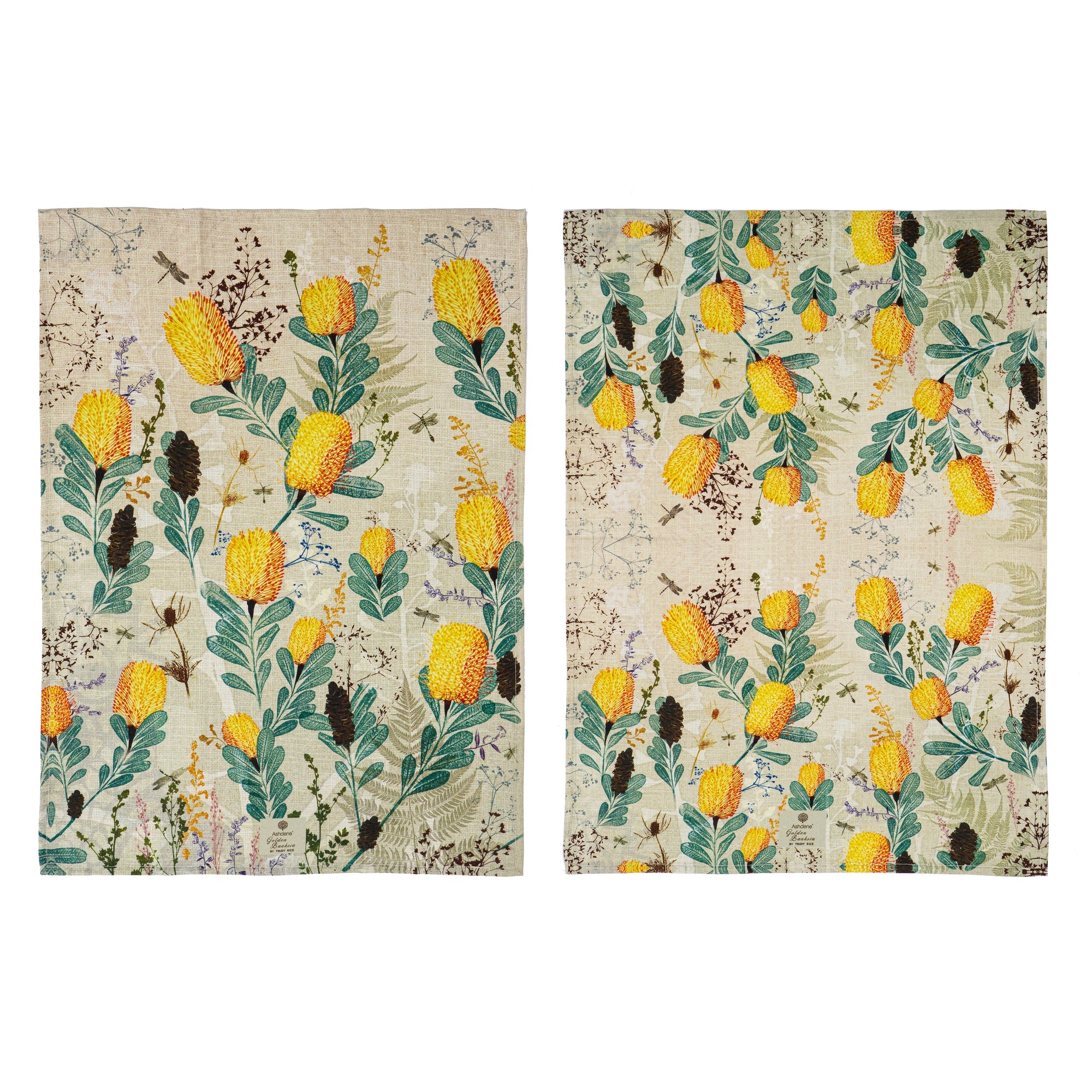Ashdene Golden Banksia 2pk Kitchen Towel