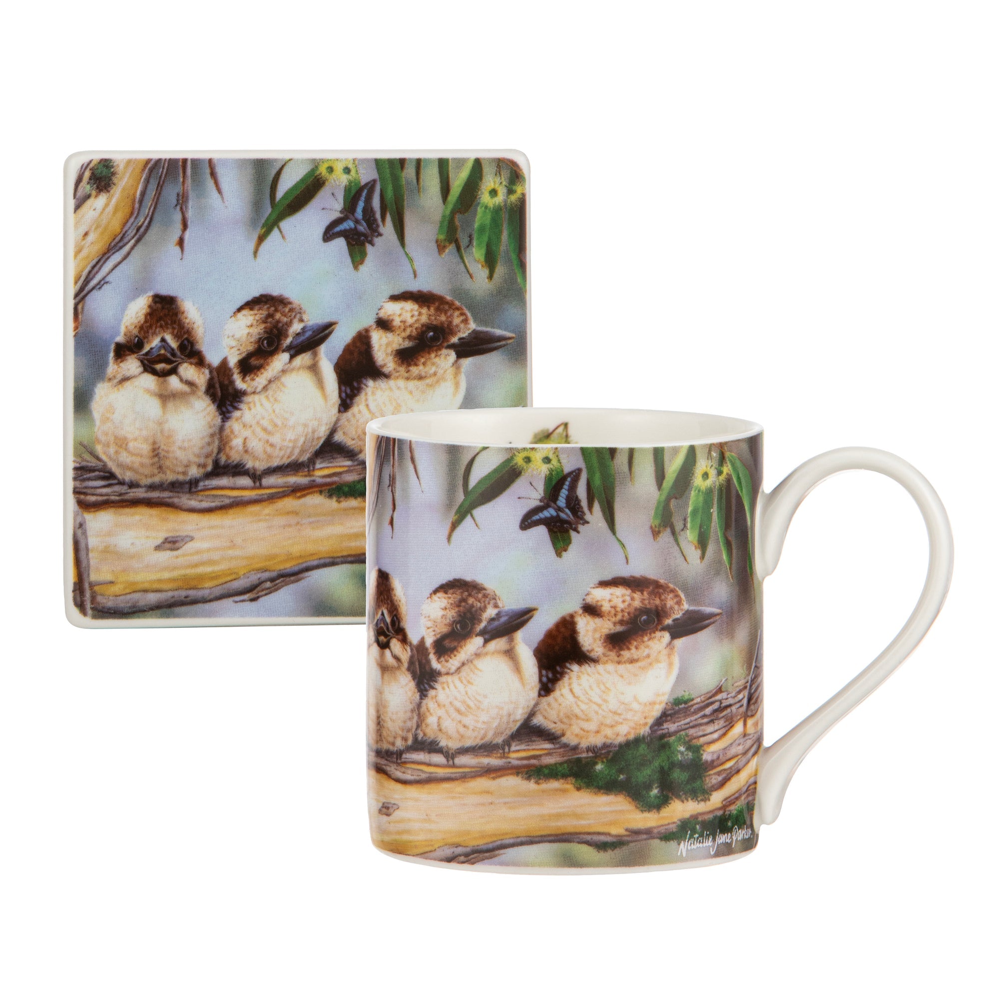 Ashdene Babies Of The Bush Kookaburra Mug & Coaster Set