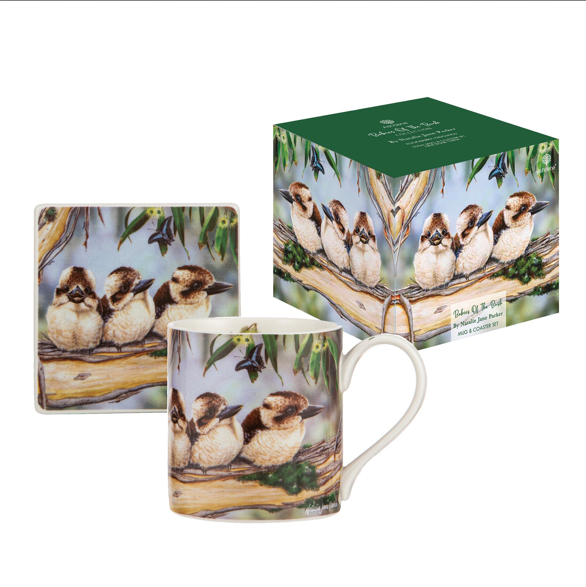 Ashdene Babies Of The Bush Kookaburra Mug & Coaster Set