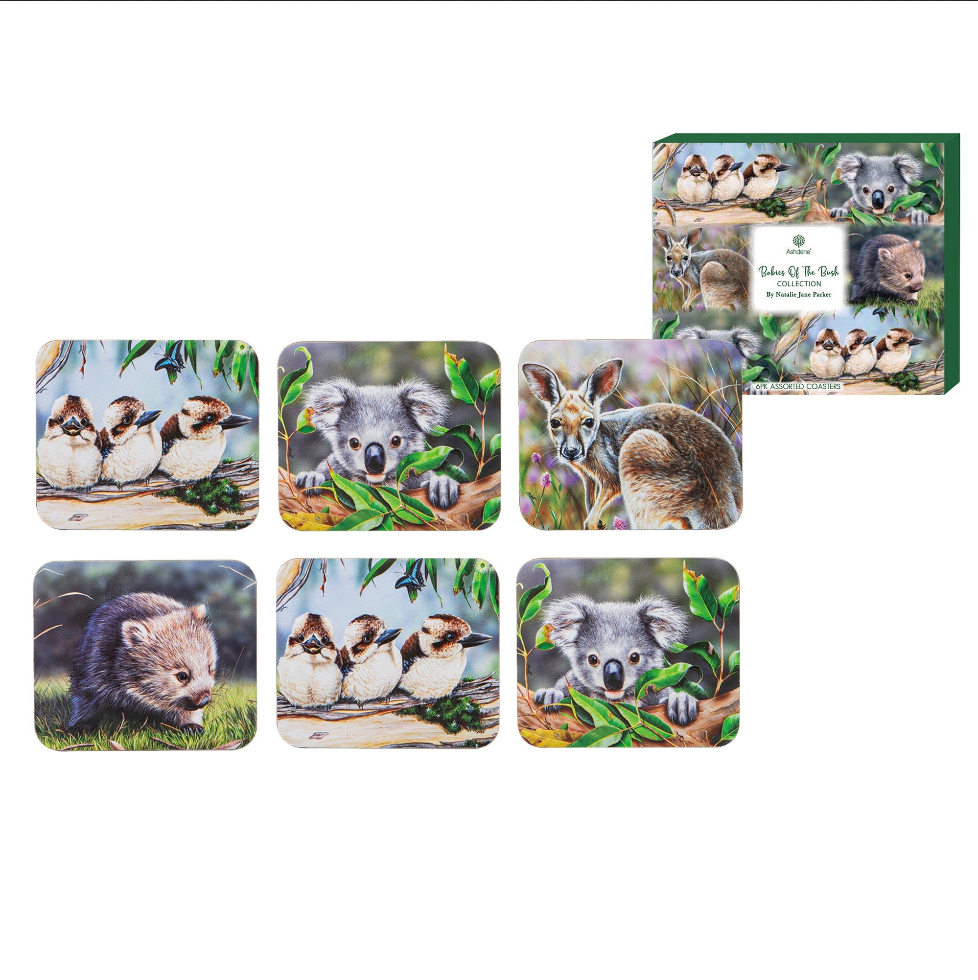 Ashdene Babies Of The Bush 6pk Coaster