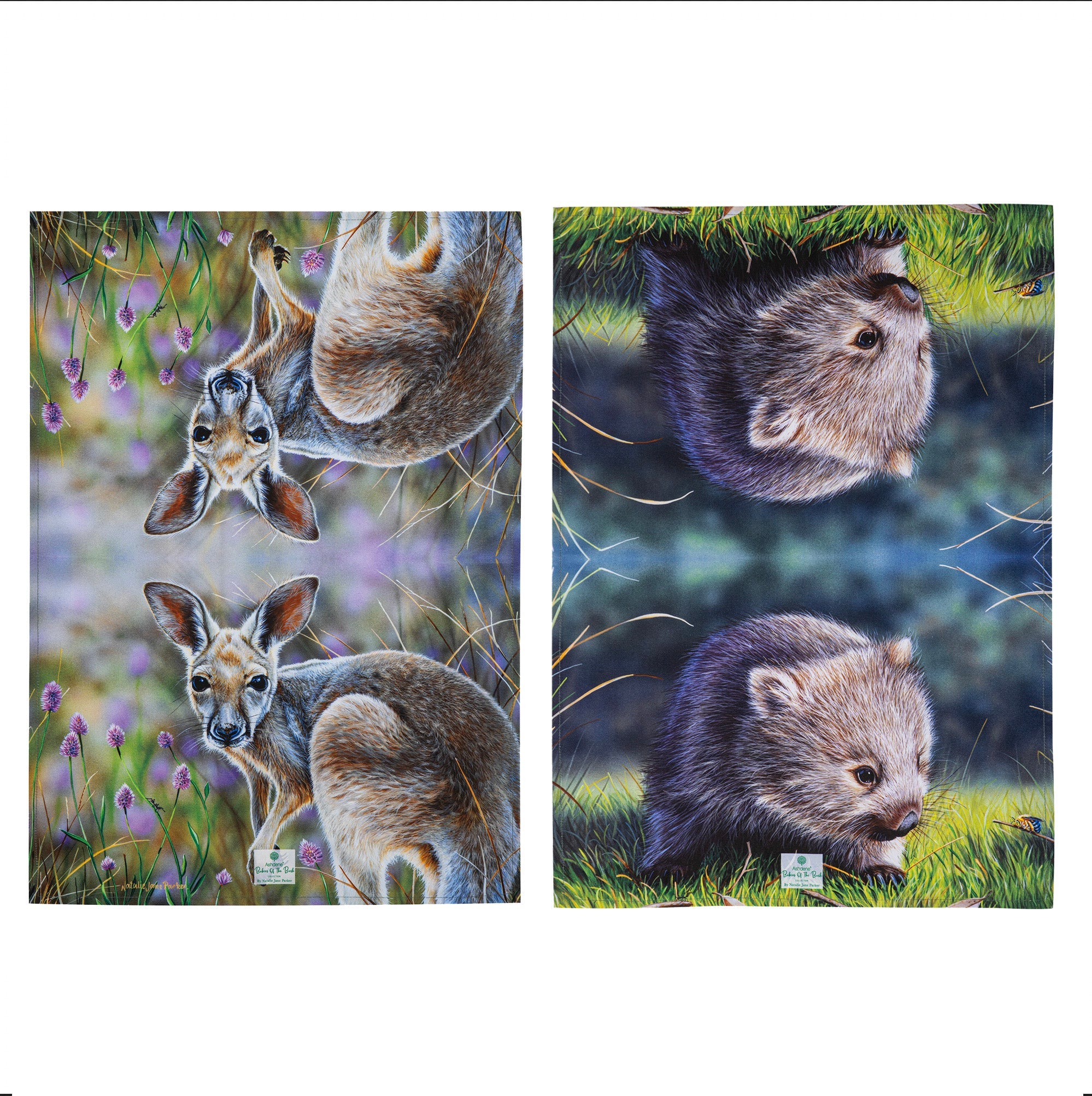Ashdene Babies Of The Bush Kangaroo & Wombat 2pk Kitchen Towel