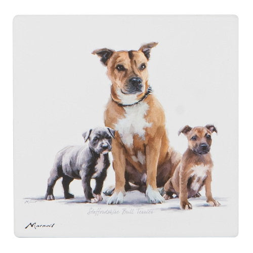 Ashdene Puppy Love Staffy Terrier Ceramic Coaster