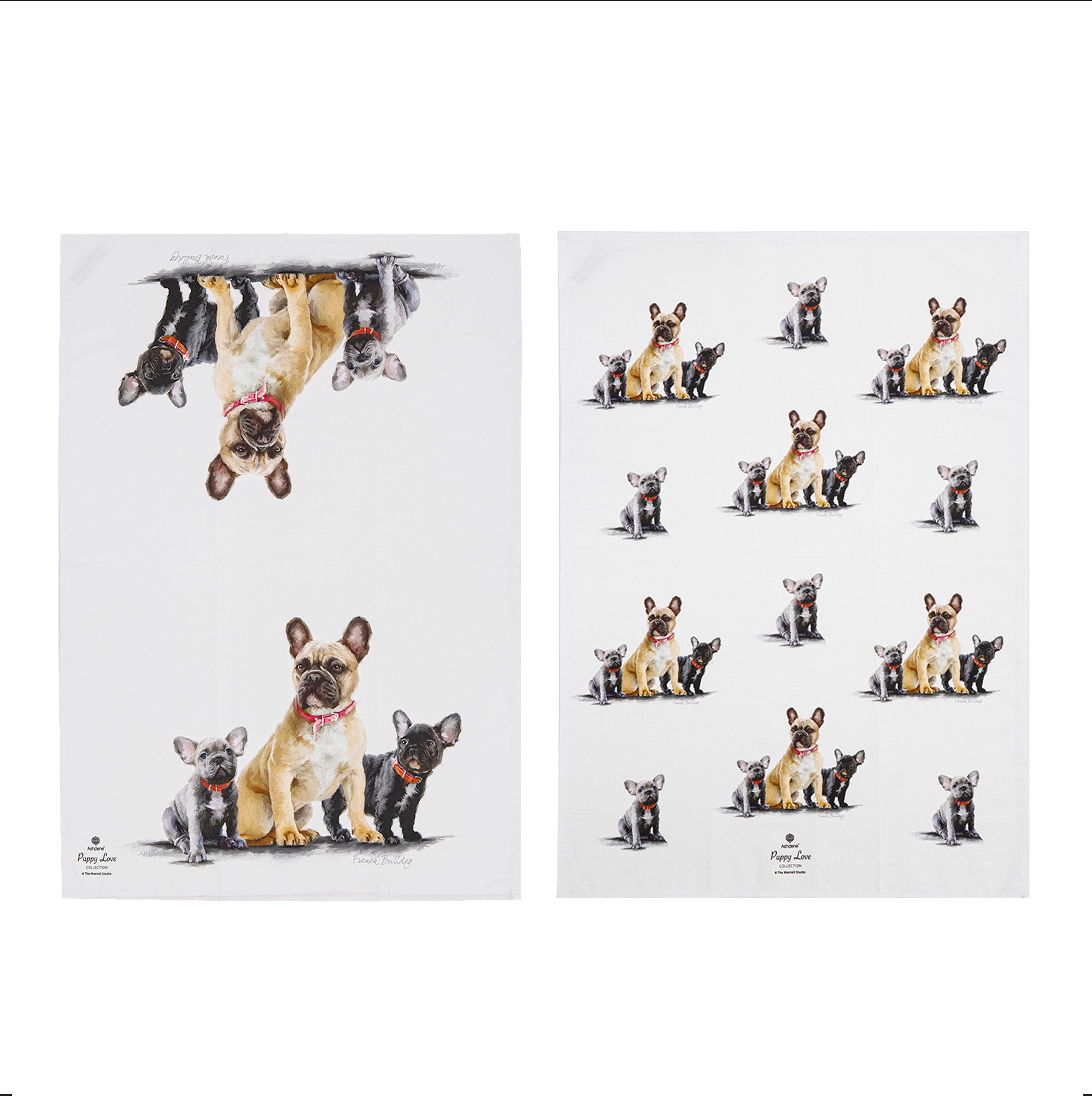 Ashdene Puppy Love French Bulldog 2pk Kitchen Towel