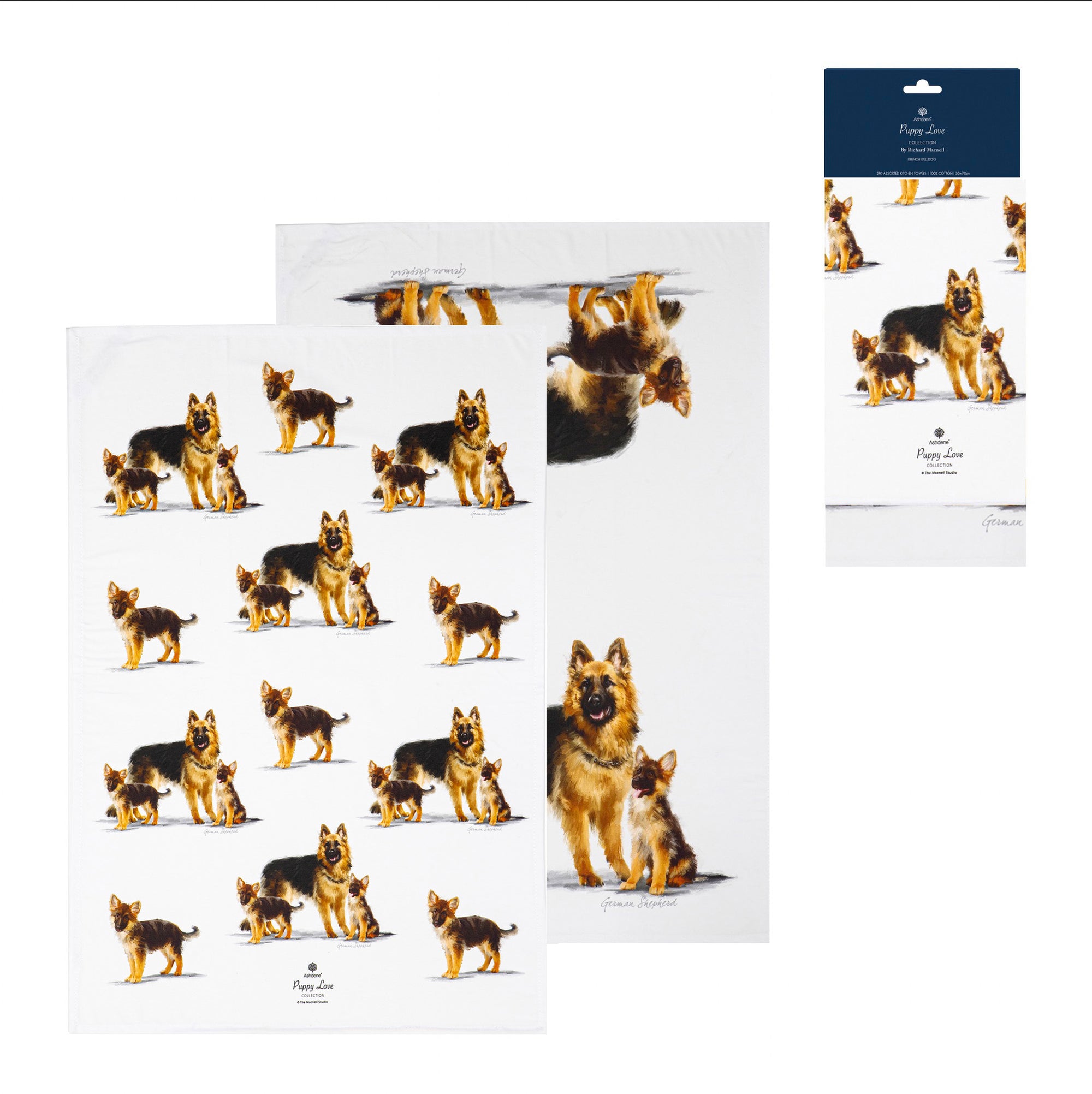 Ashdene Puppy Love German Shepherd 2pk Kitchen Towel