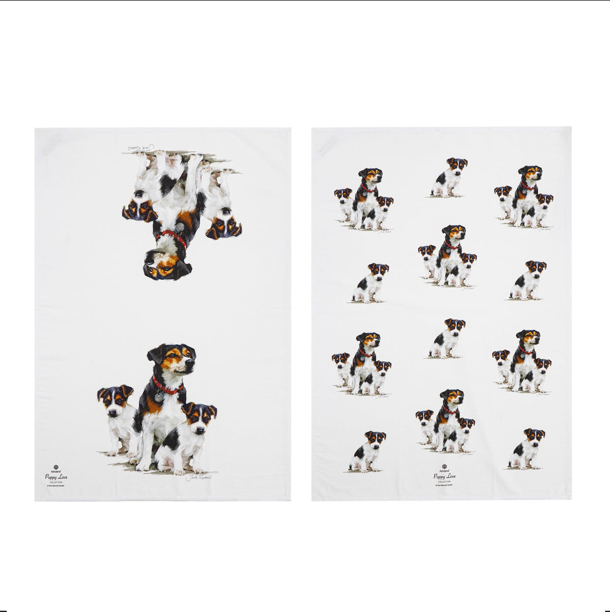 Ashdene Puppy Love Jack Russell 2pk Kitchen Towel