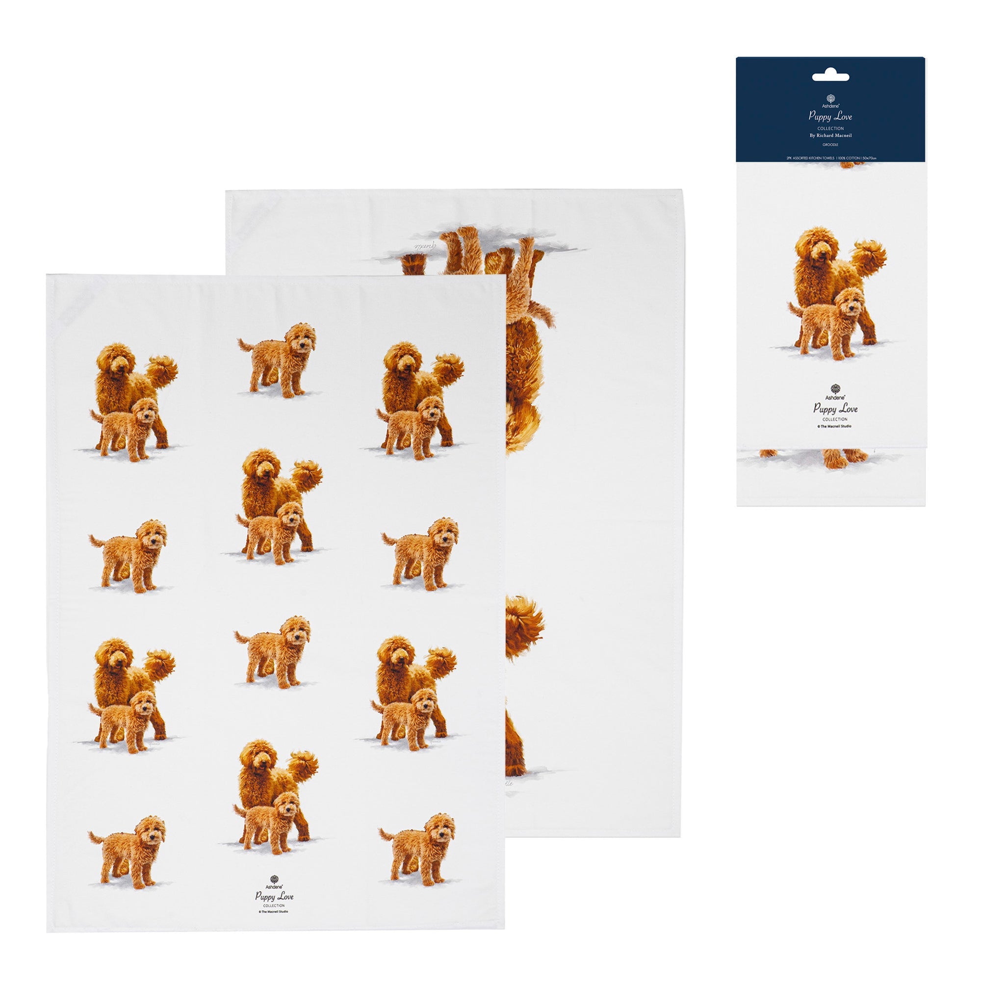Ashdene Puppy Love Groodle 2pk Kitchen Towel