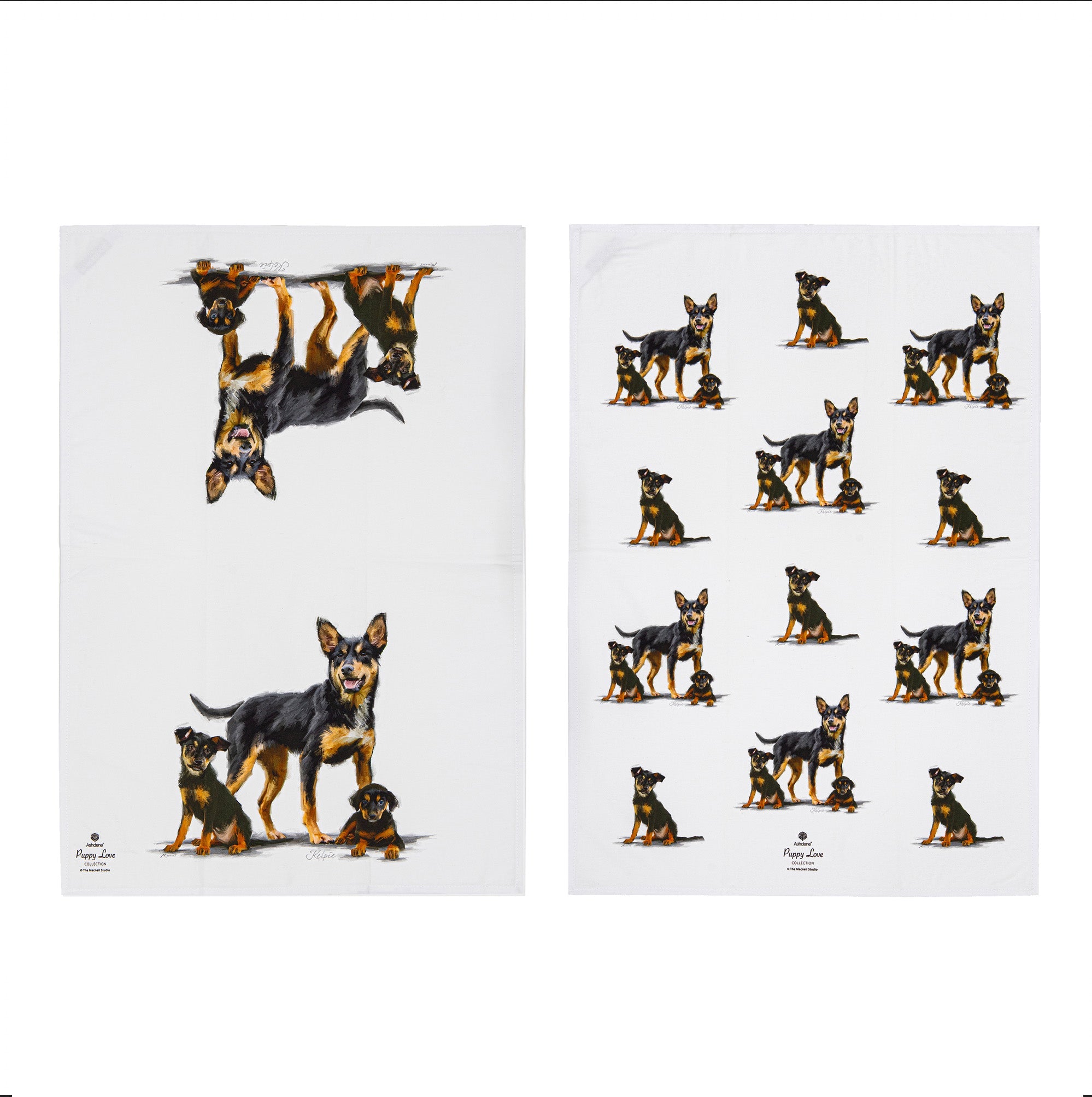 Ashdene Puppy Love Kelpie 2pk Kitchen Towel