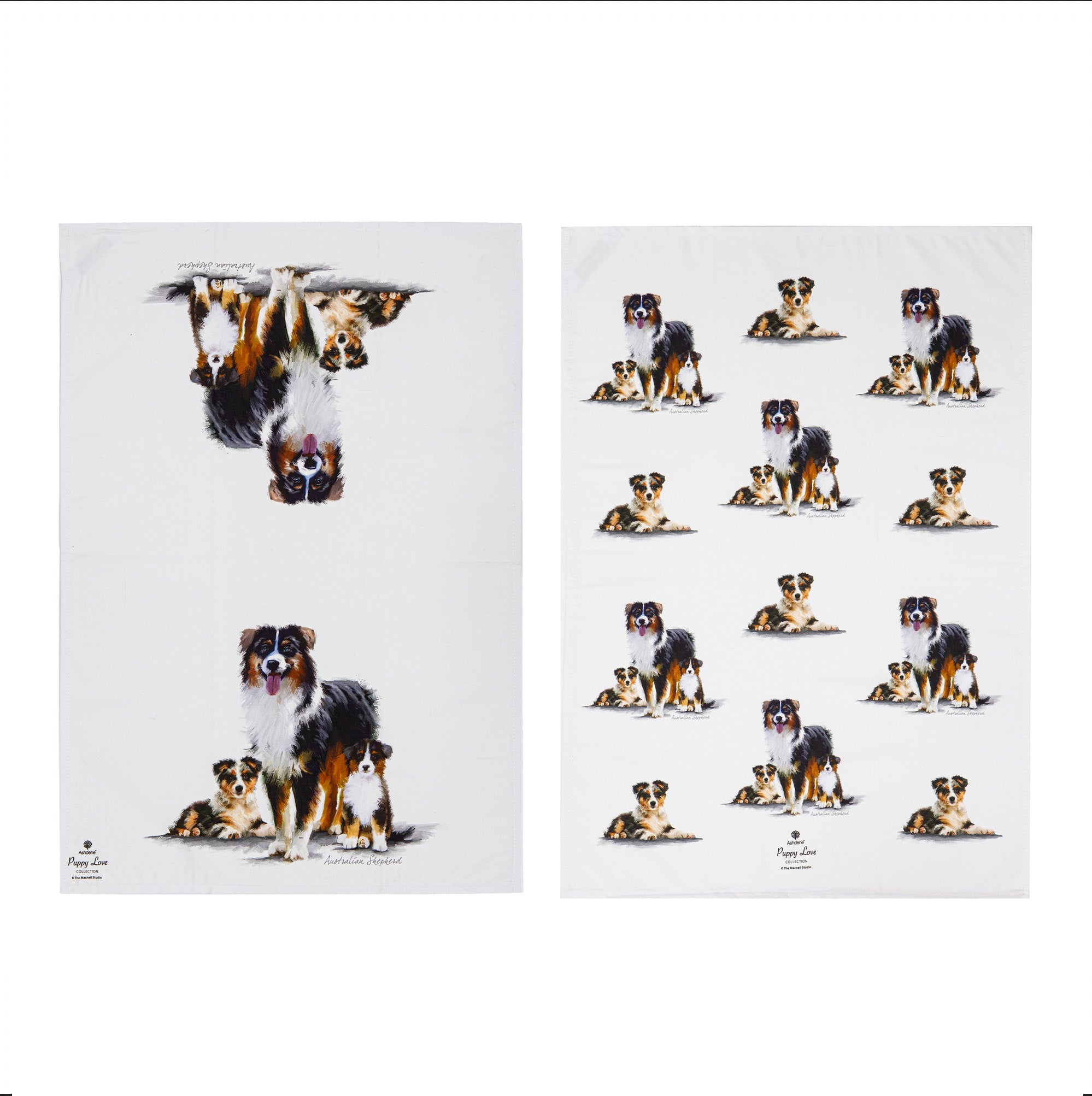 Ashdene Puppy Love Australian Shepherd 2pk Kitchen Towel