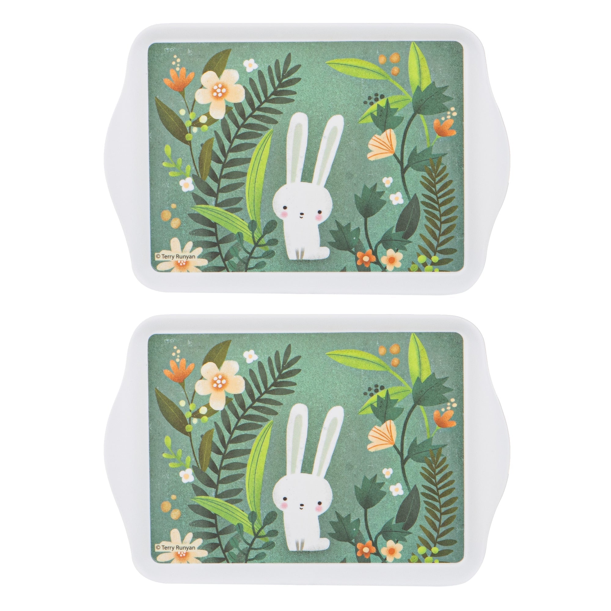 Ashdene Playful Bunnies Green Garden 2pk Scatter Tray
