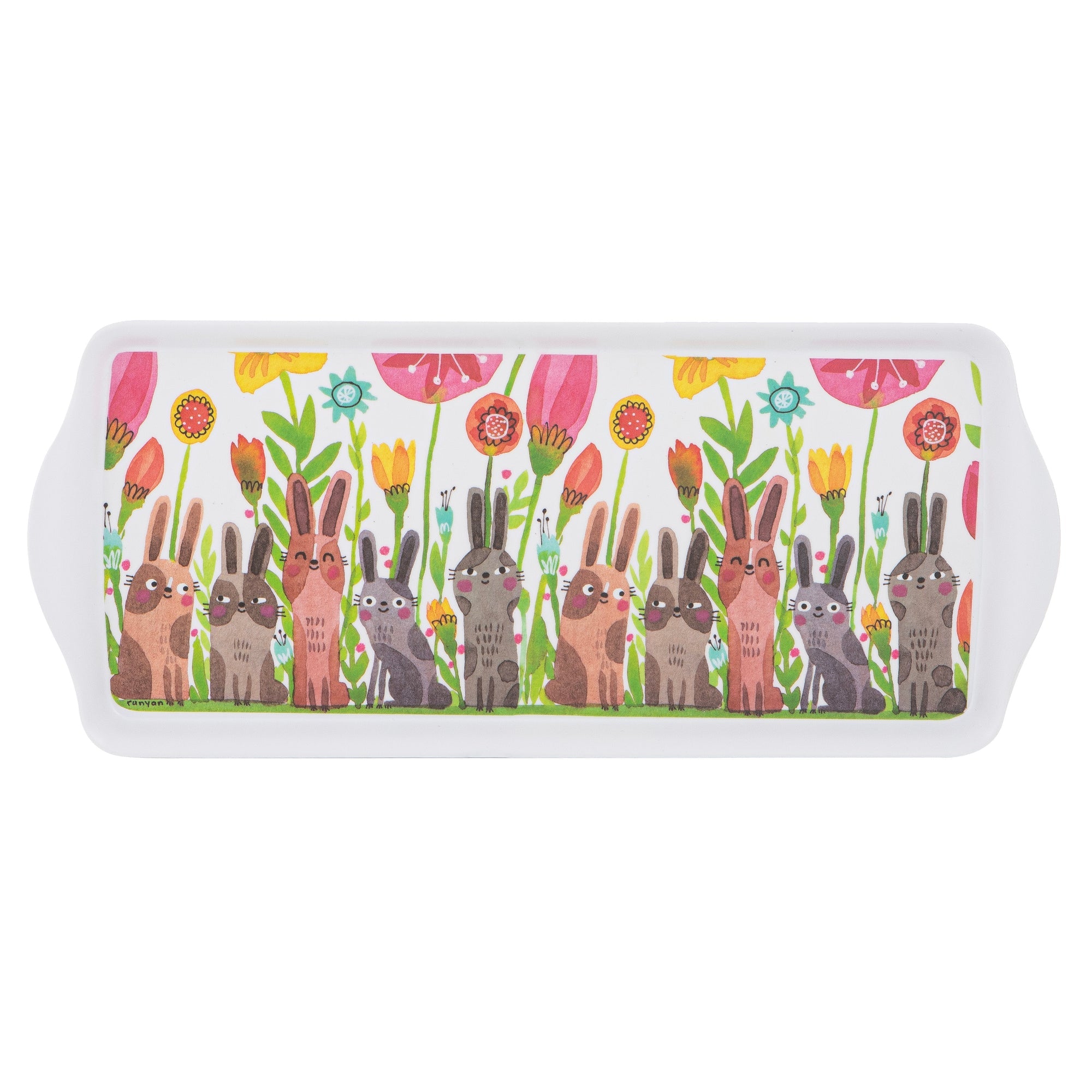 Ashdene Playful Bunnies Blooms Sandwich Tray