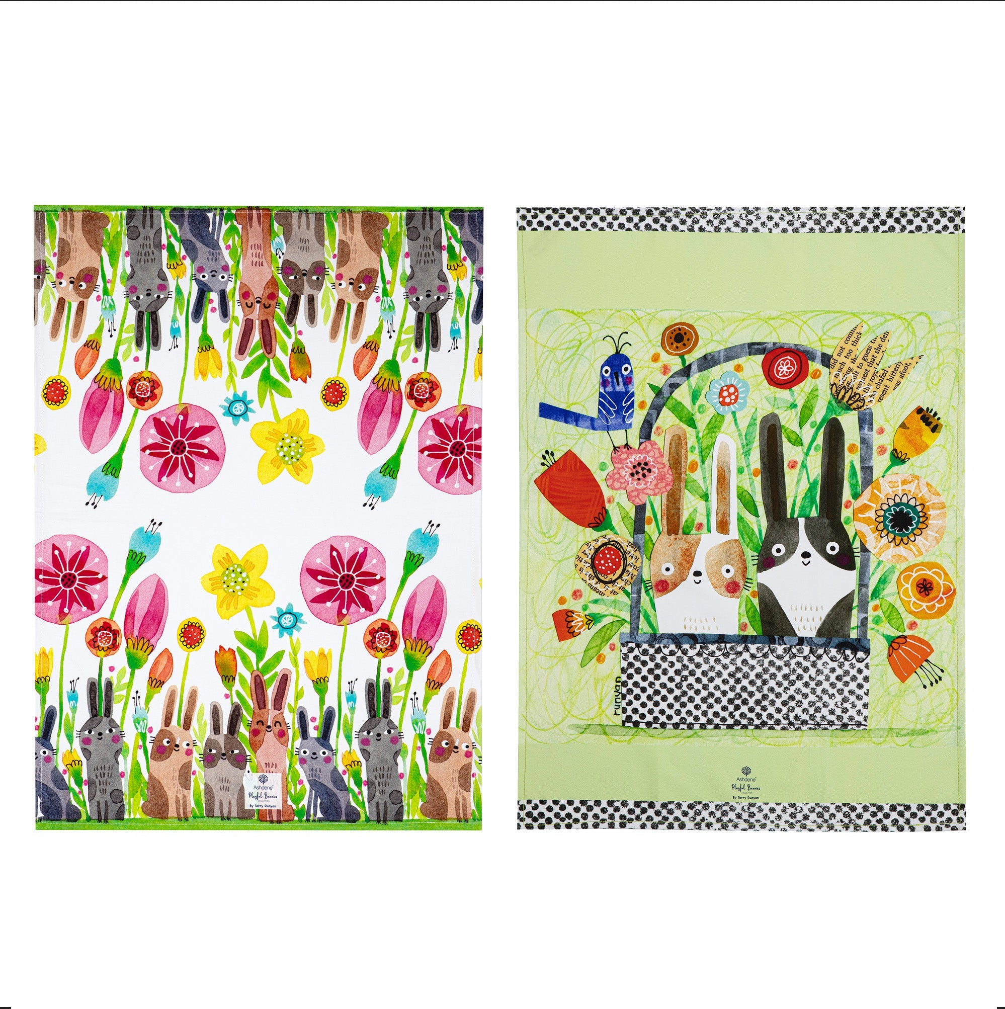 Ashdene Playful Bunnies 2pk Kitchen Towel