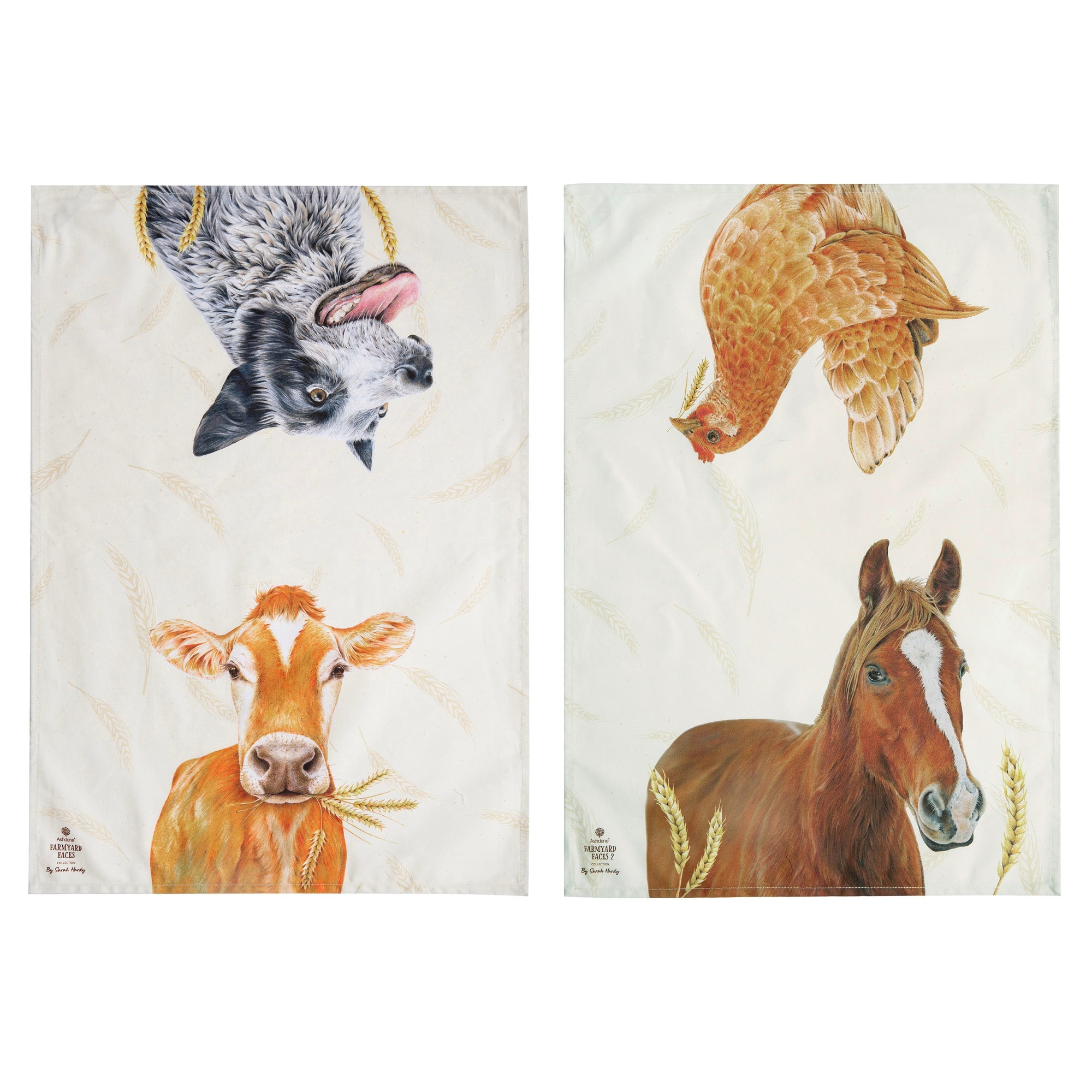 Ashdene Farmyard Faces 2 2pk Kitchen Towel