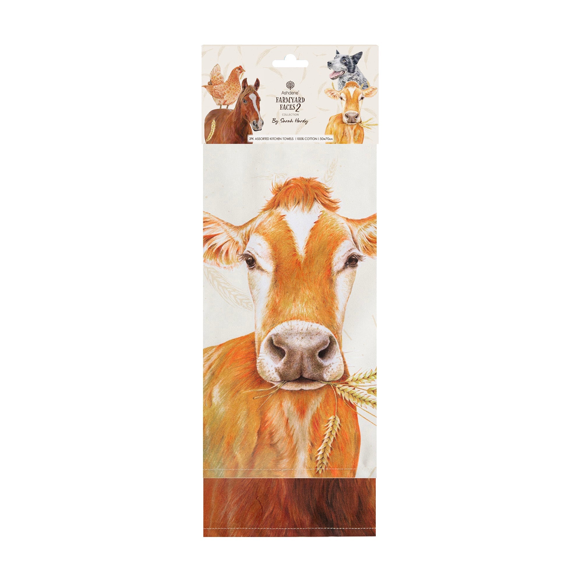 Ashdene Farmyard Faces 2 2pk Kitchen Towel