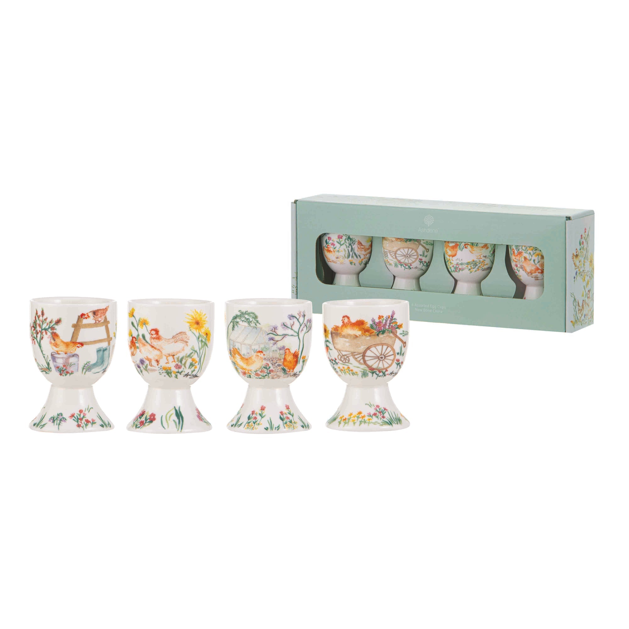 Ashdene Garden Hens 4pk Egg Cup