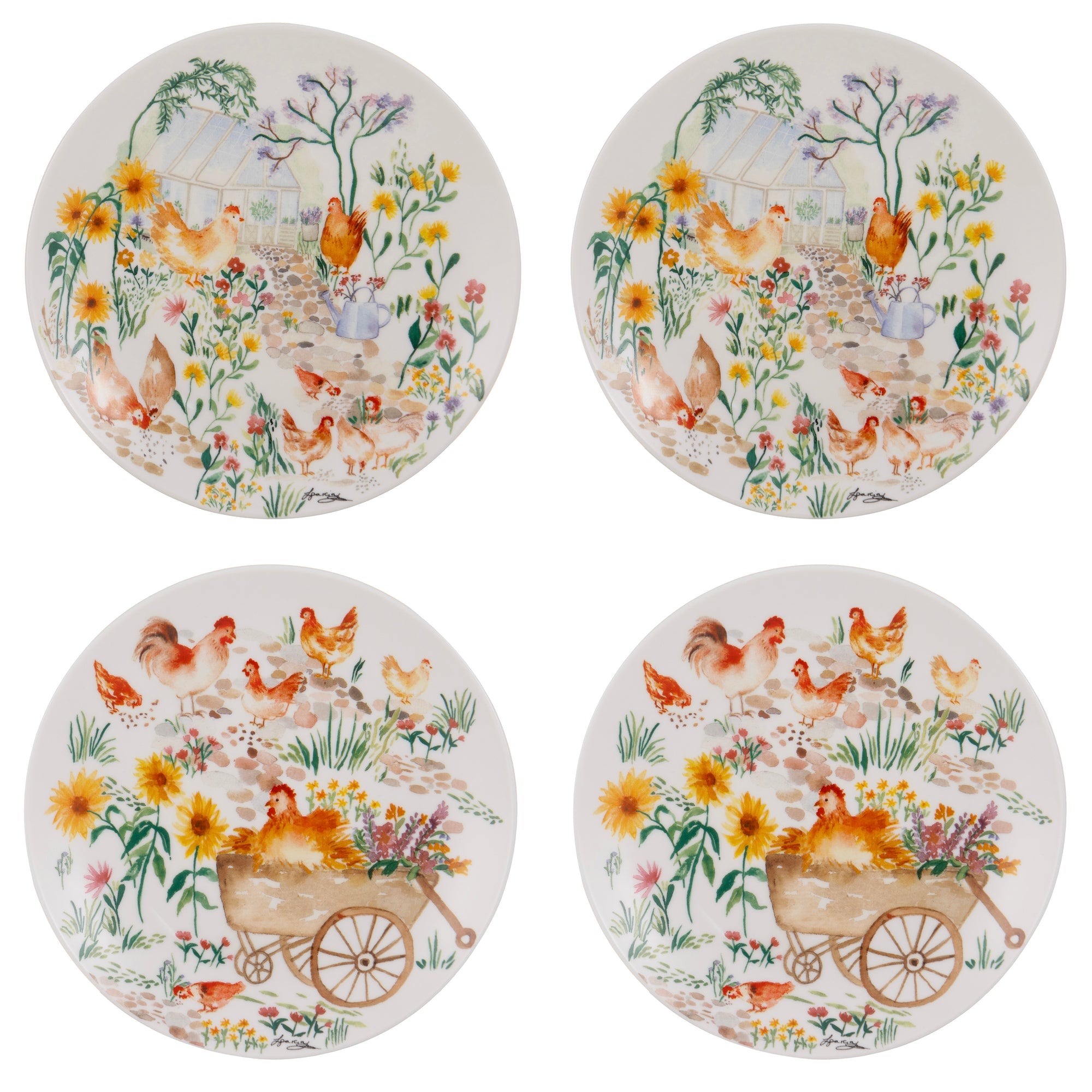 Ashdene Garden Hens Side Plate Set Of 4
