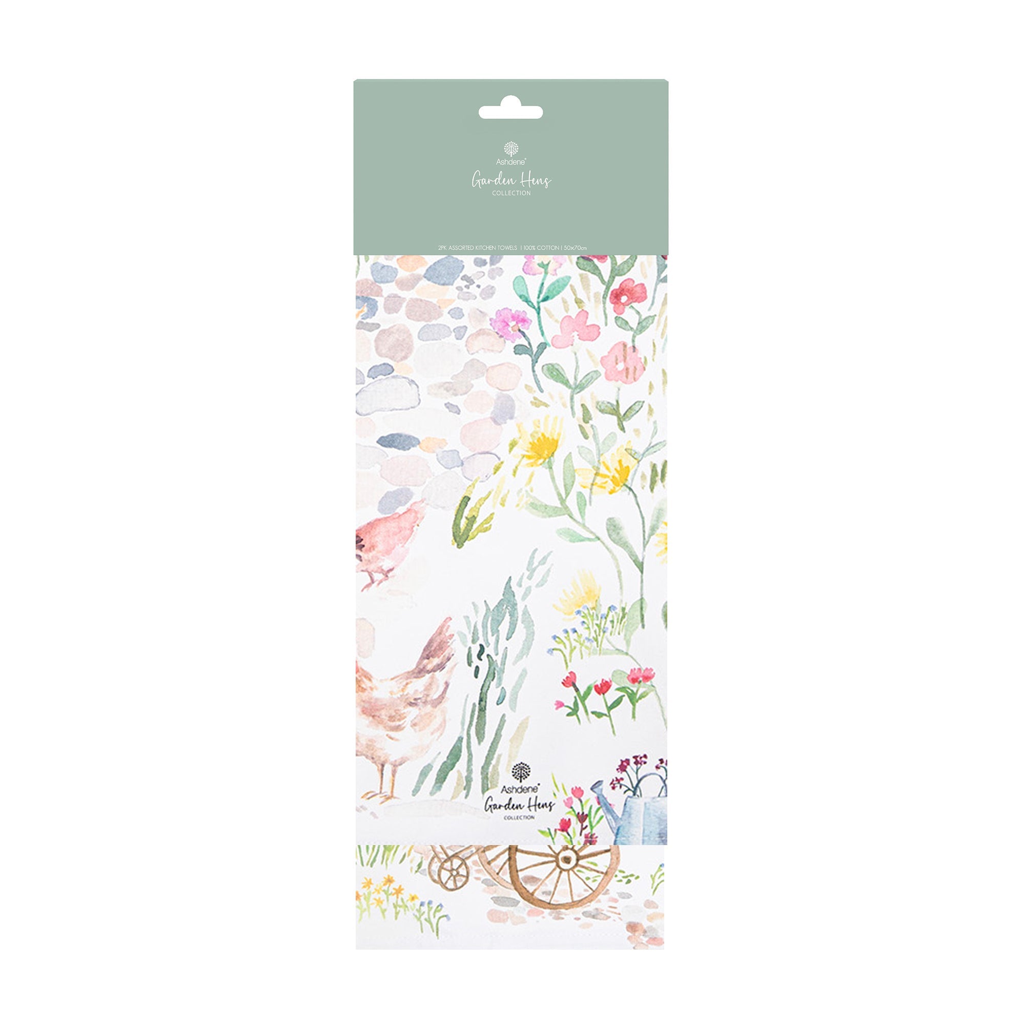 Ashdene Garden Hens 2pk Kitchen Towel