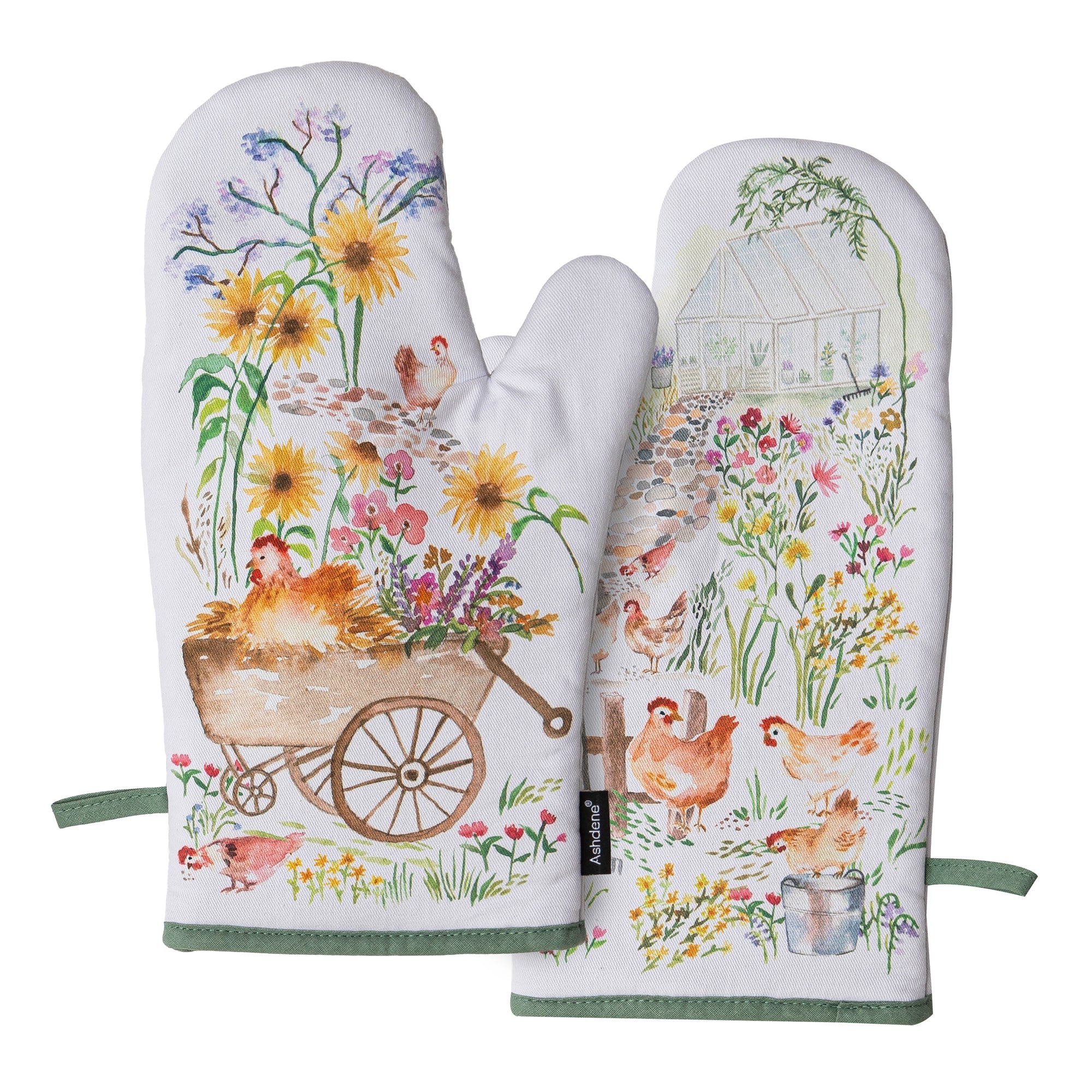 Ashdene Garden Hens 2pk Oven Mitt