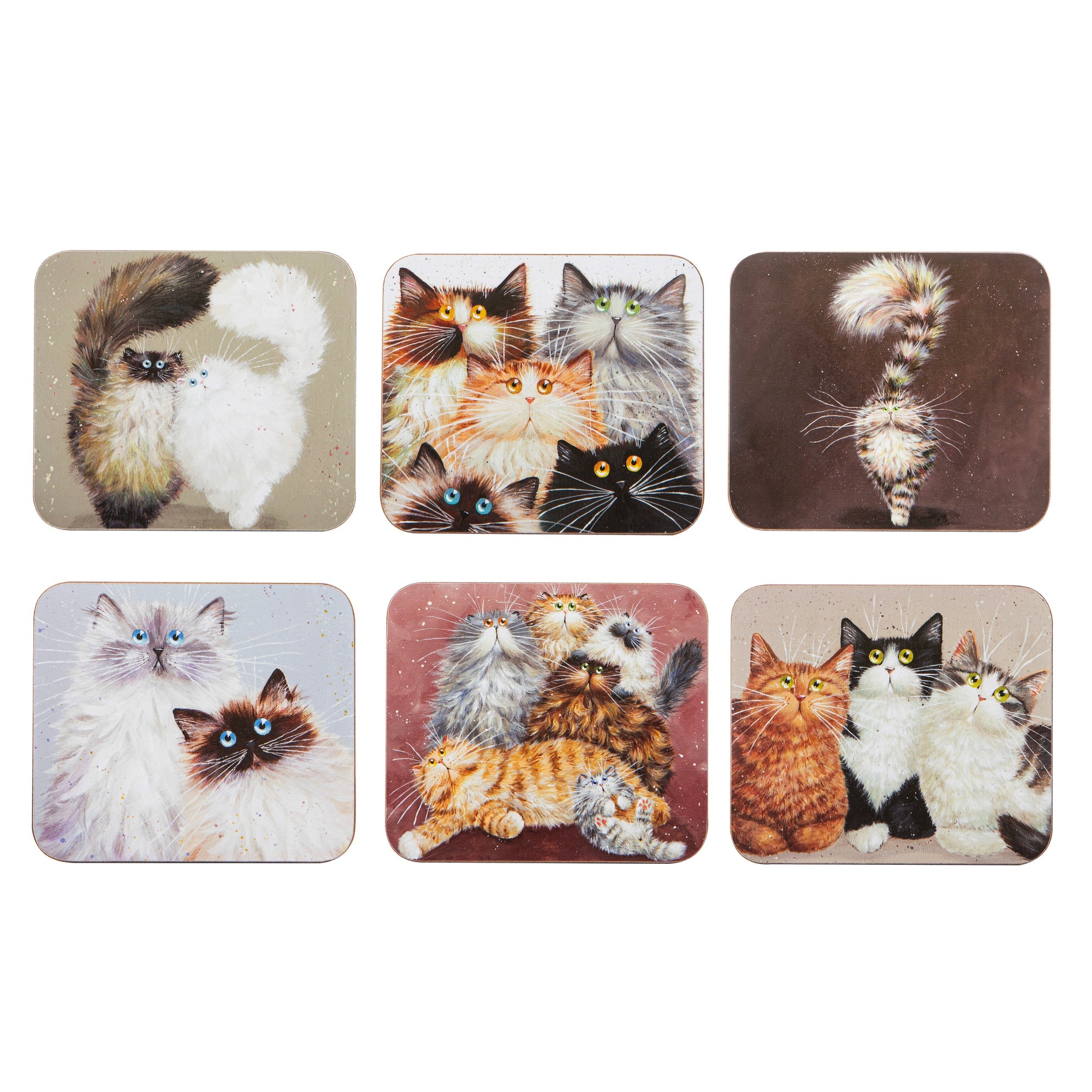 Ashdene Kim's Cats 6pk Coaster