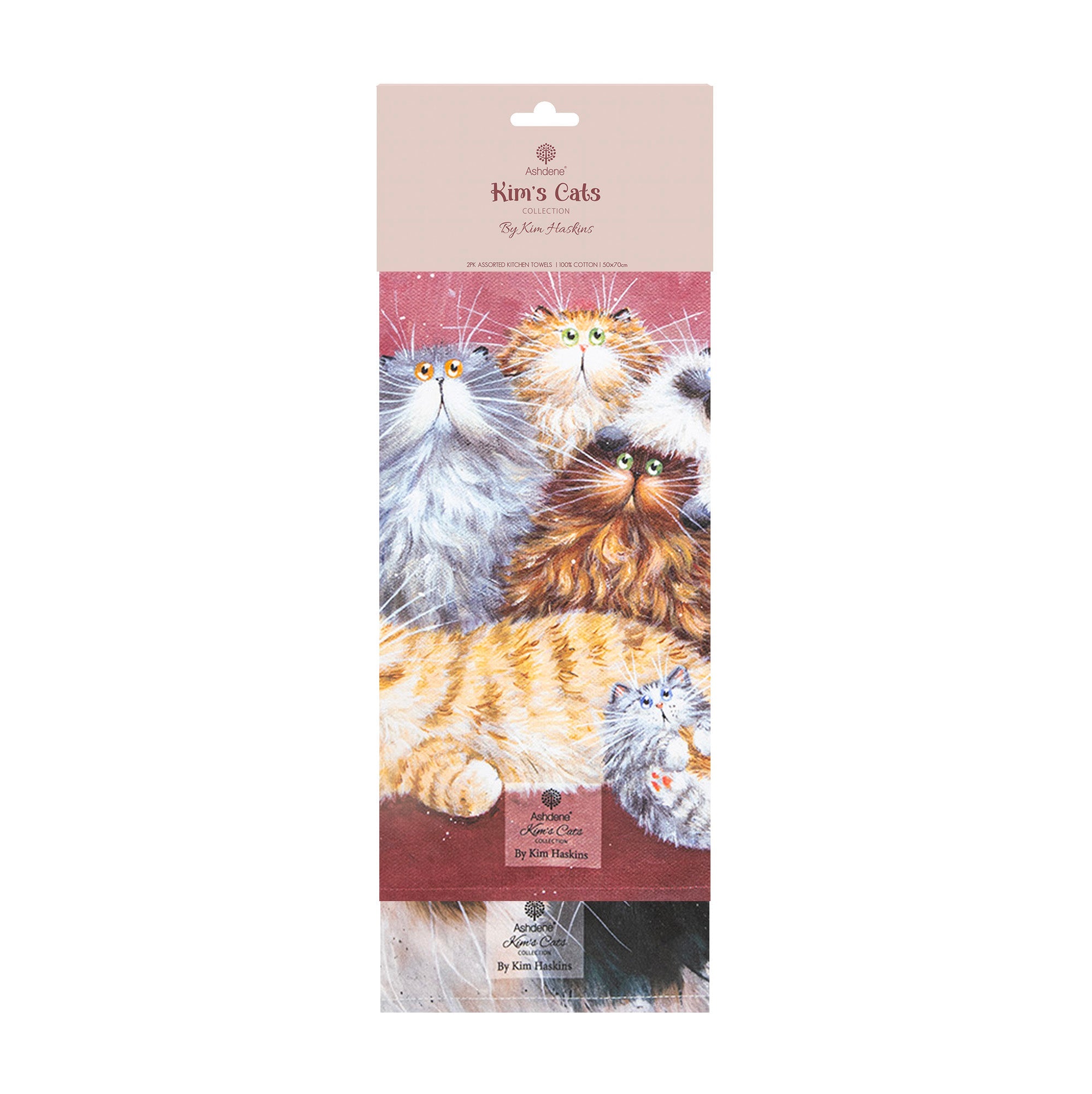Ashdene Kim's Cats Fluffy Friends 2pk Kitchen Towel