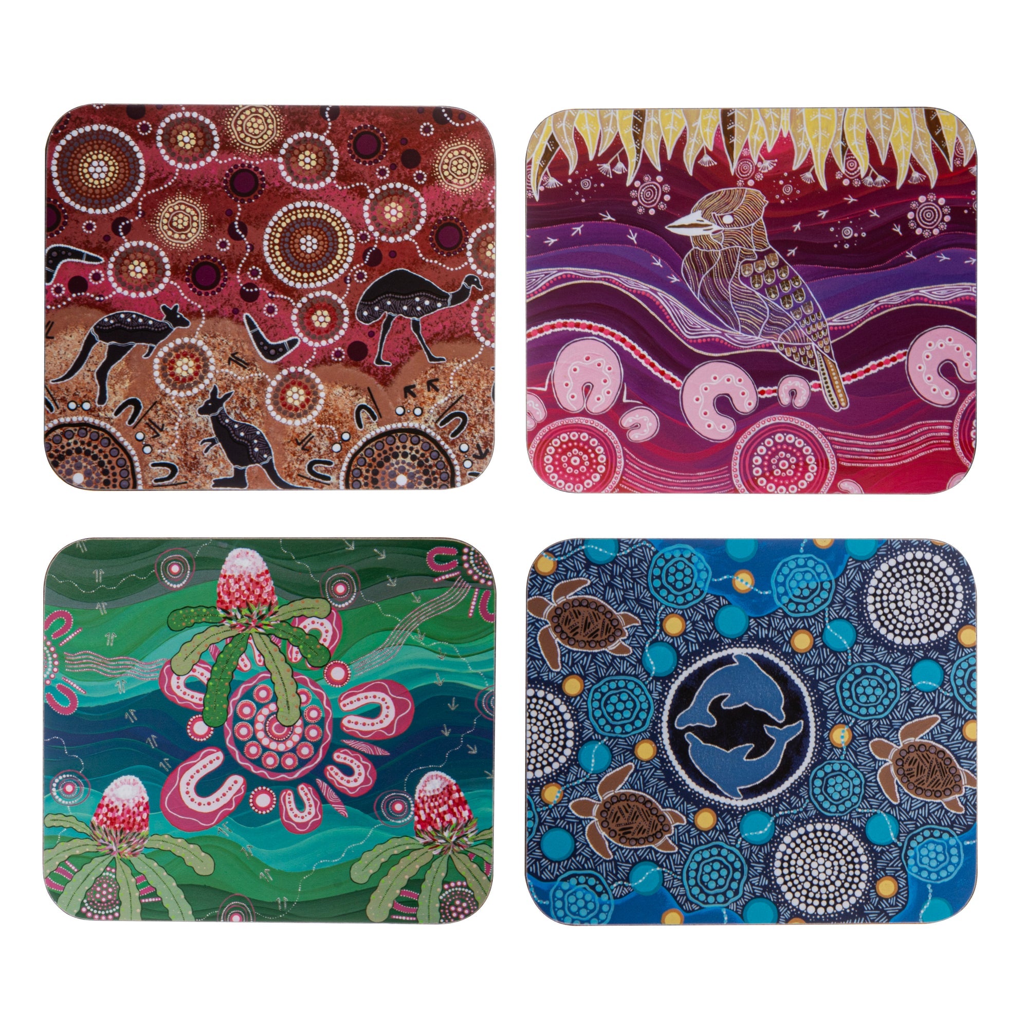 Ashdene Spirit Land 4pk Assorted Coaster