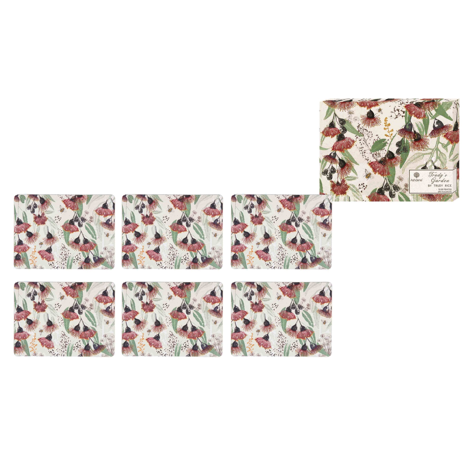 Ashdene Trudy's Garden Silver Princess 6pk Placemat