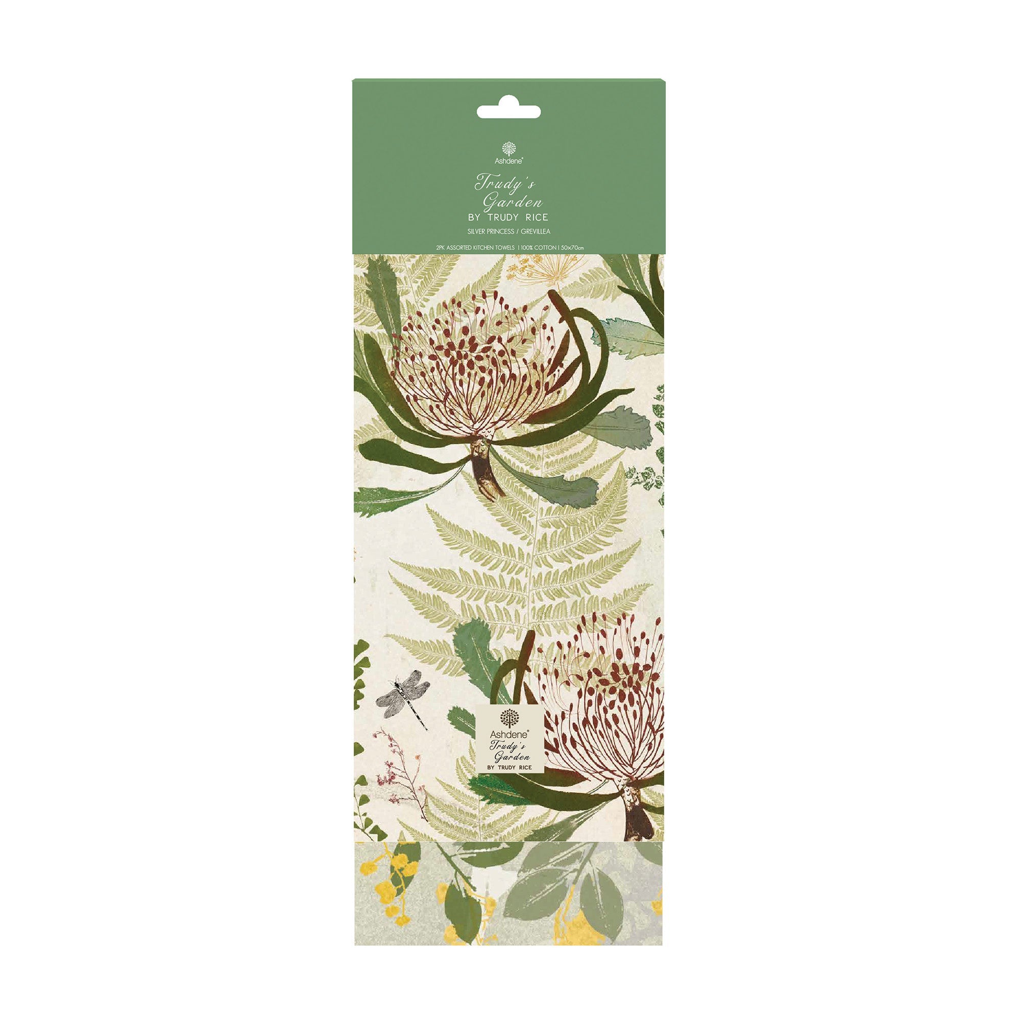 Ashdene Trudy's Garden Wattle Waratah 2pk Kitchen Towel