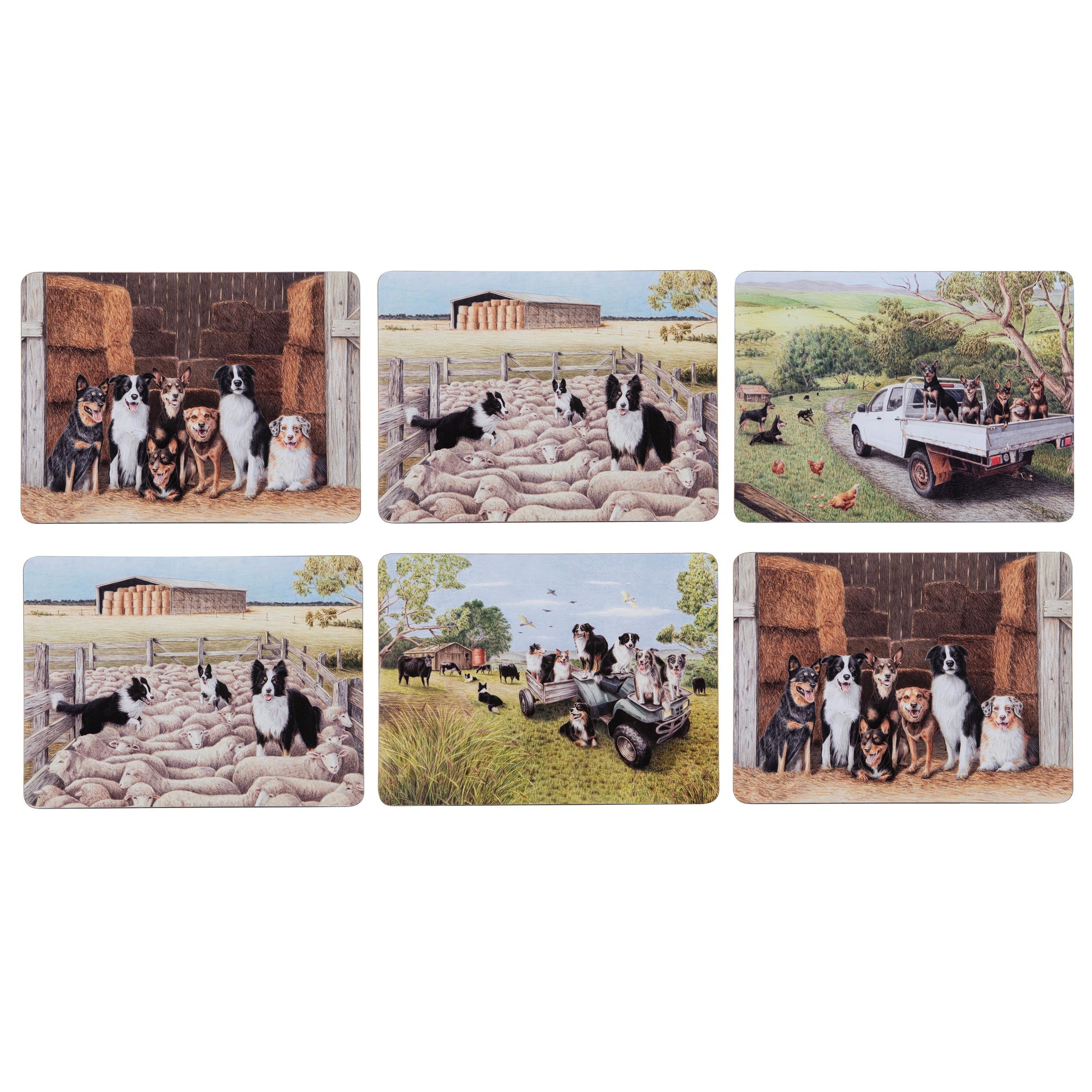 Ashdene Working Dogs 6pk Placemat