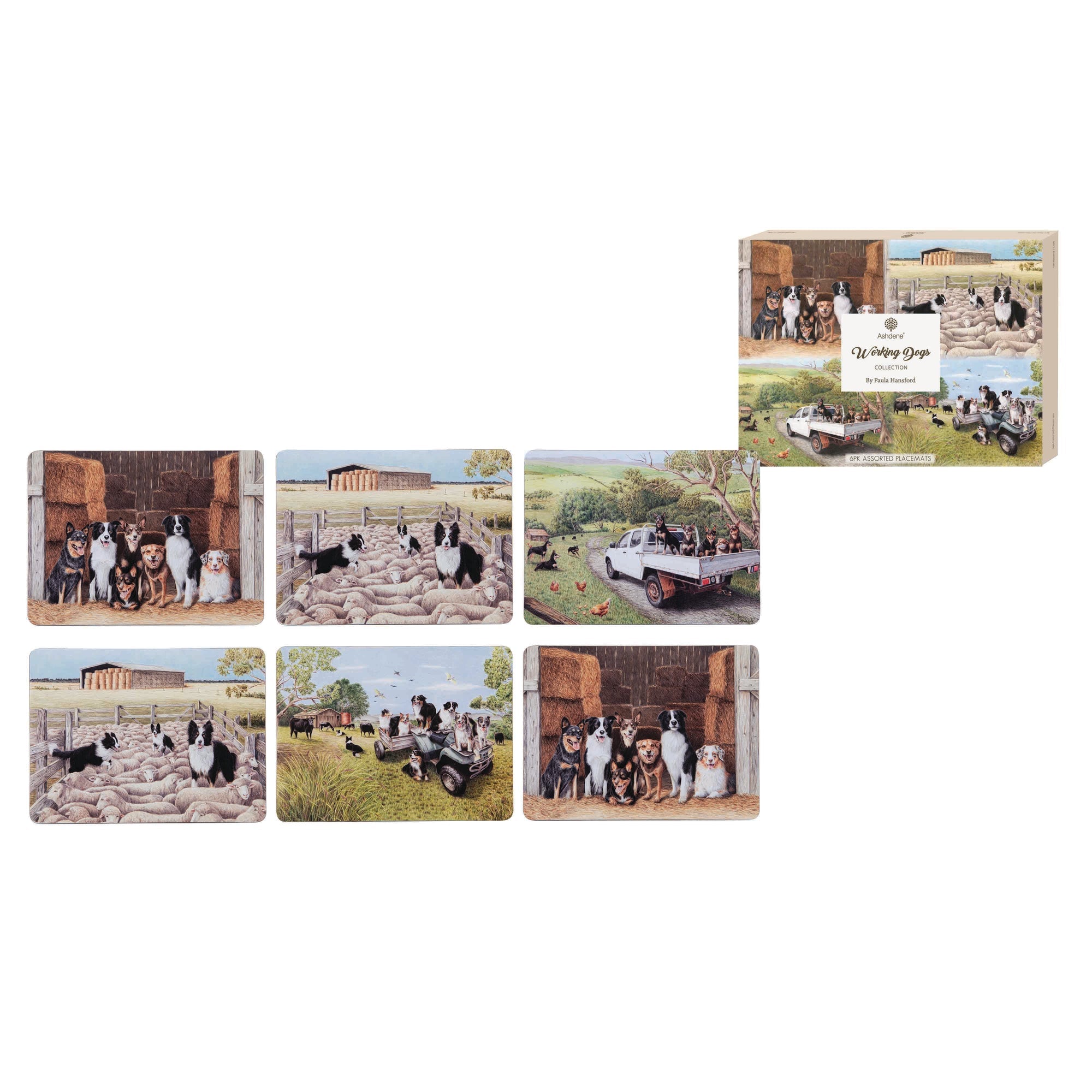 Ashdene Working Dogs 6pk Placemat