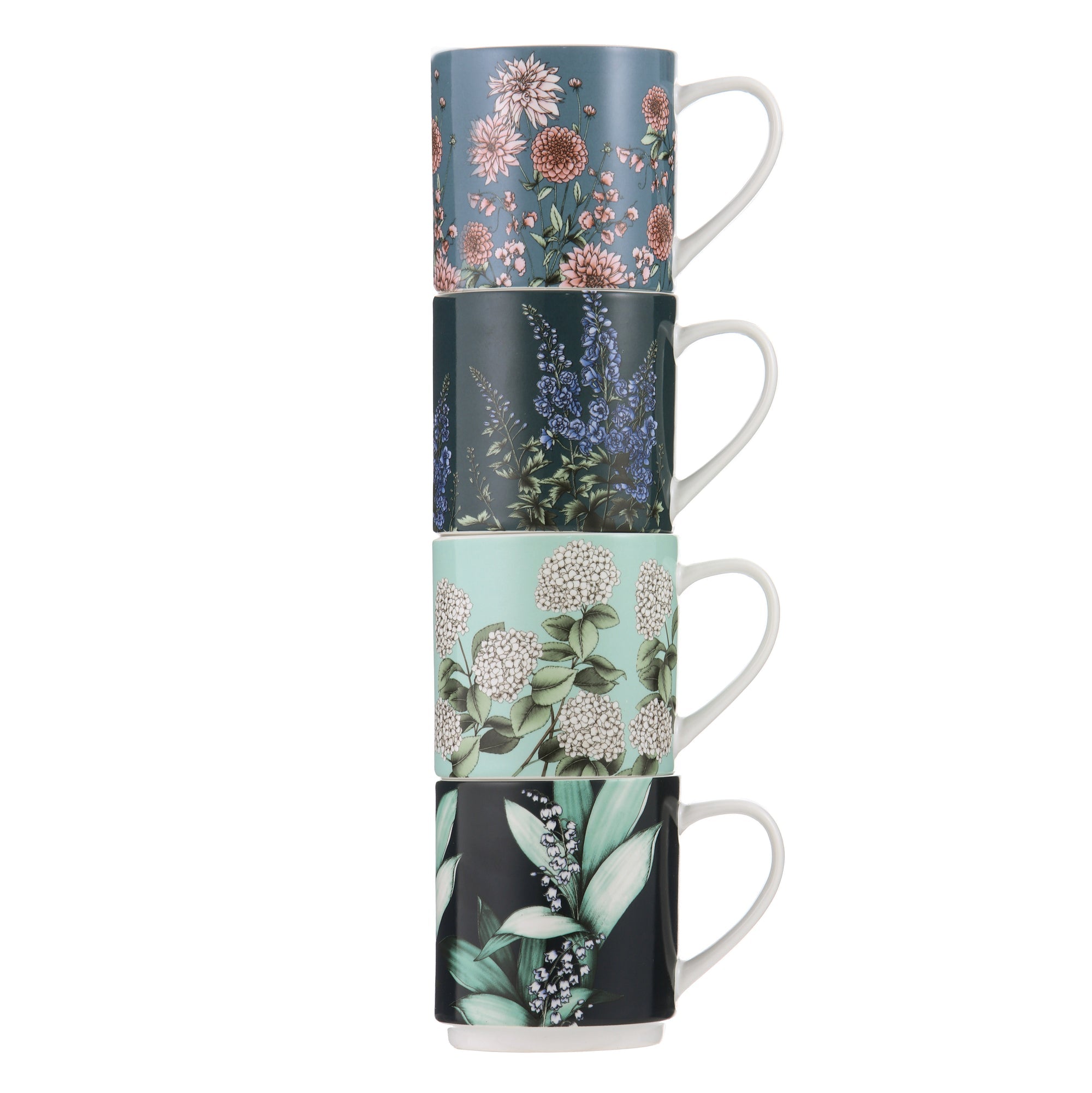 Ashdene Secret Garden Blue Stackable 4pk Mug