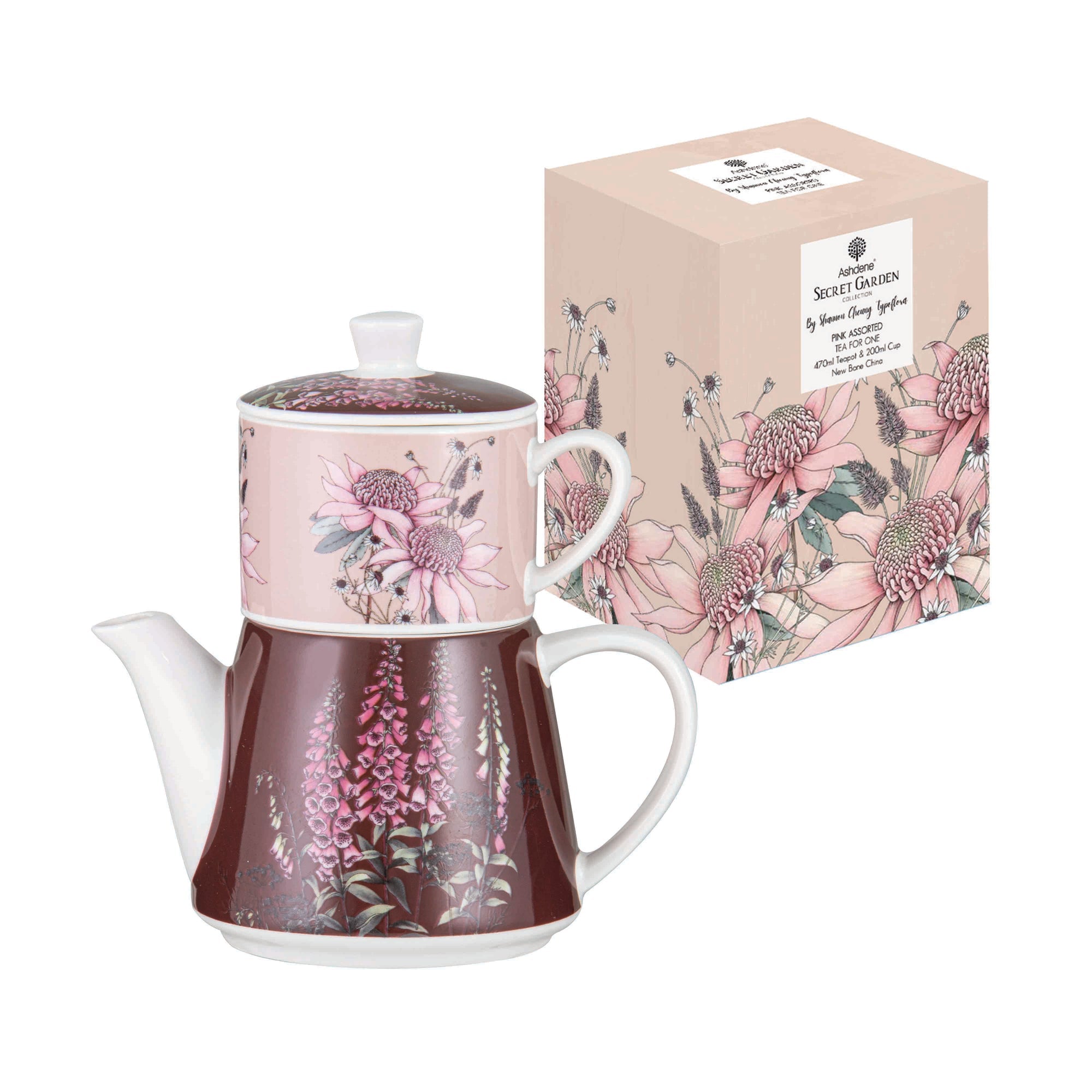 Ashdene Secret Garden Pink Tea For One
