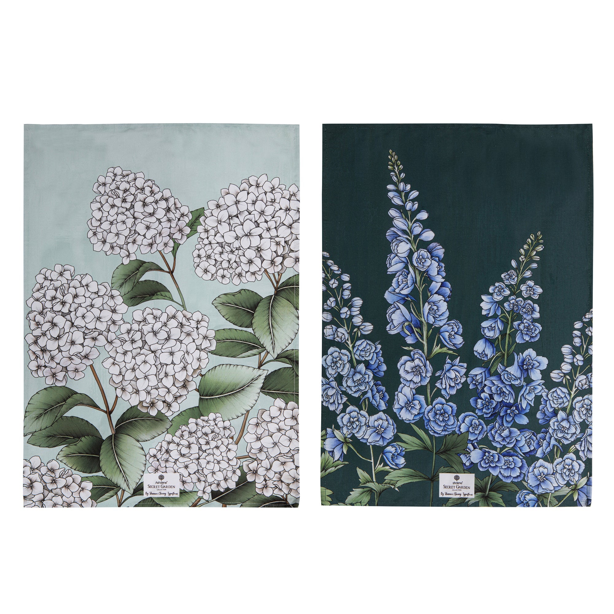 Ashdene Secret Garden Blue 2pk Kitchen Towel