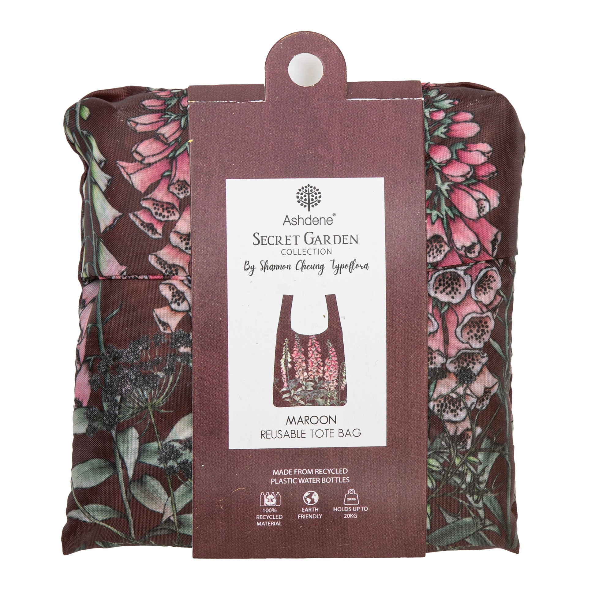Ashdene Secret Garden Maroon Shopping Bag